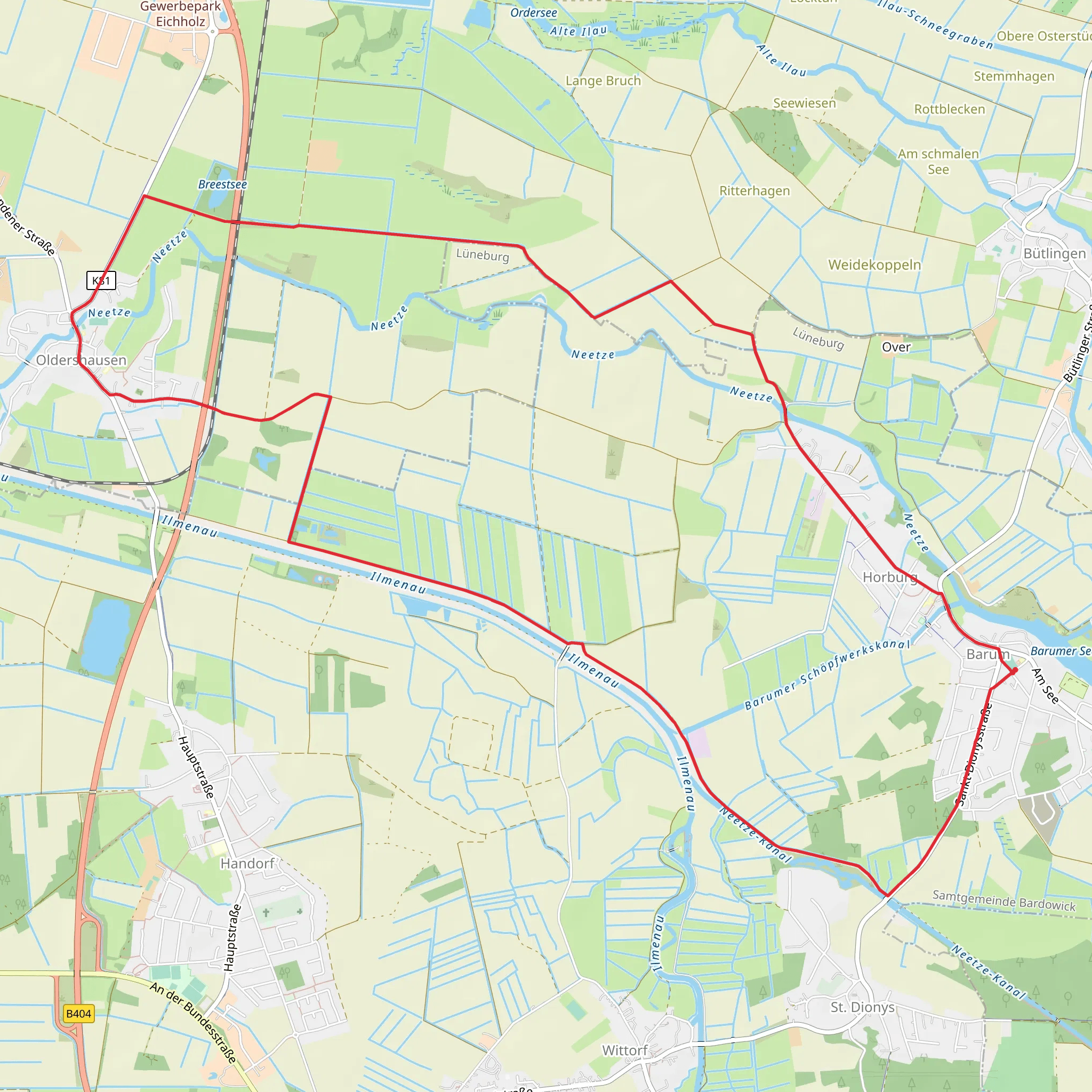 Barum to Oldershausen Loop mobile static map