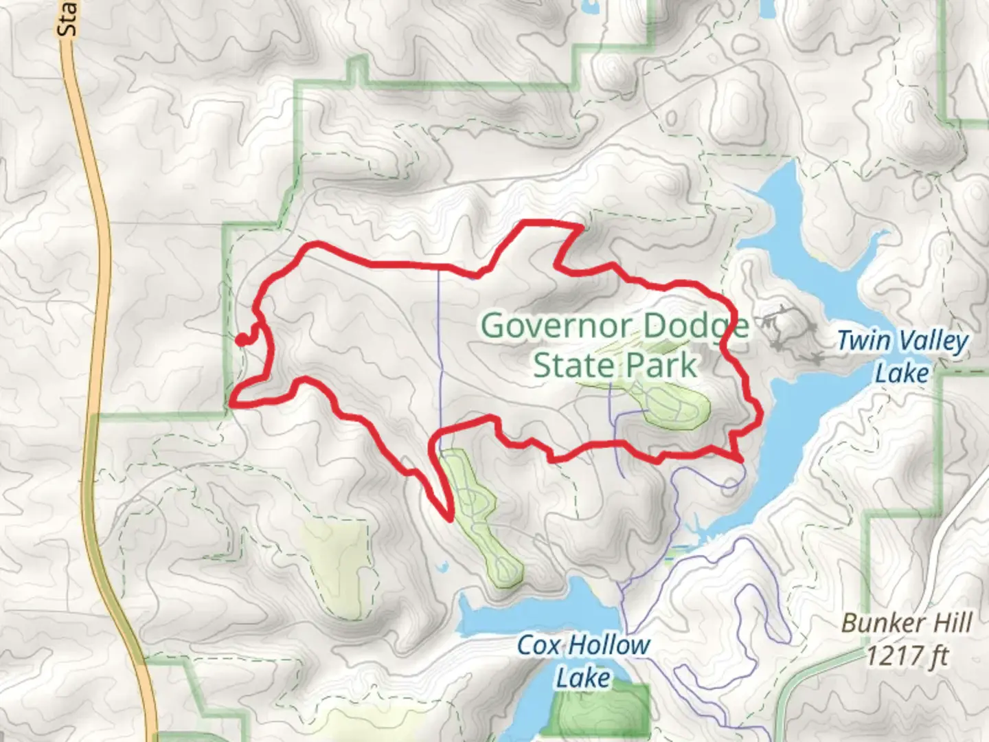 An image depicting the trail Stephens Falls, Lost Canyon and GoldMIne Loop Trail and its surrounding area.