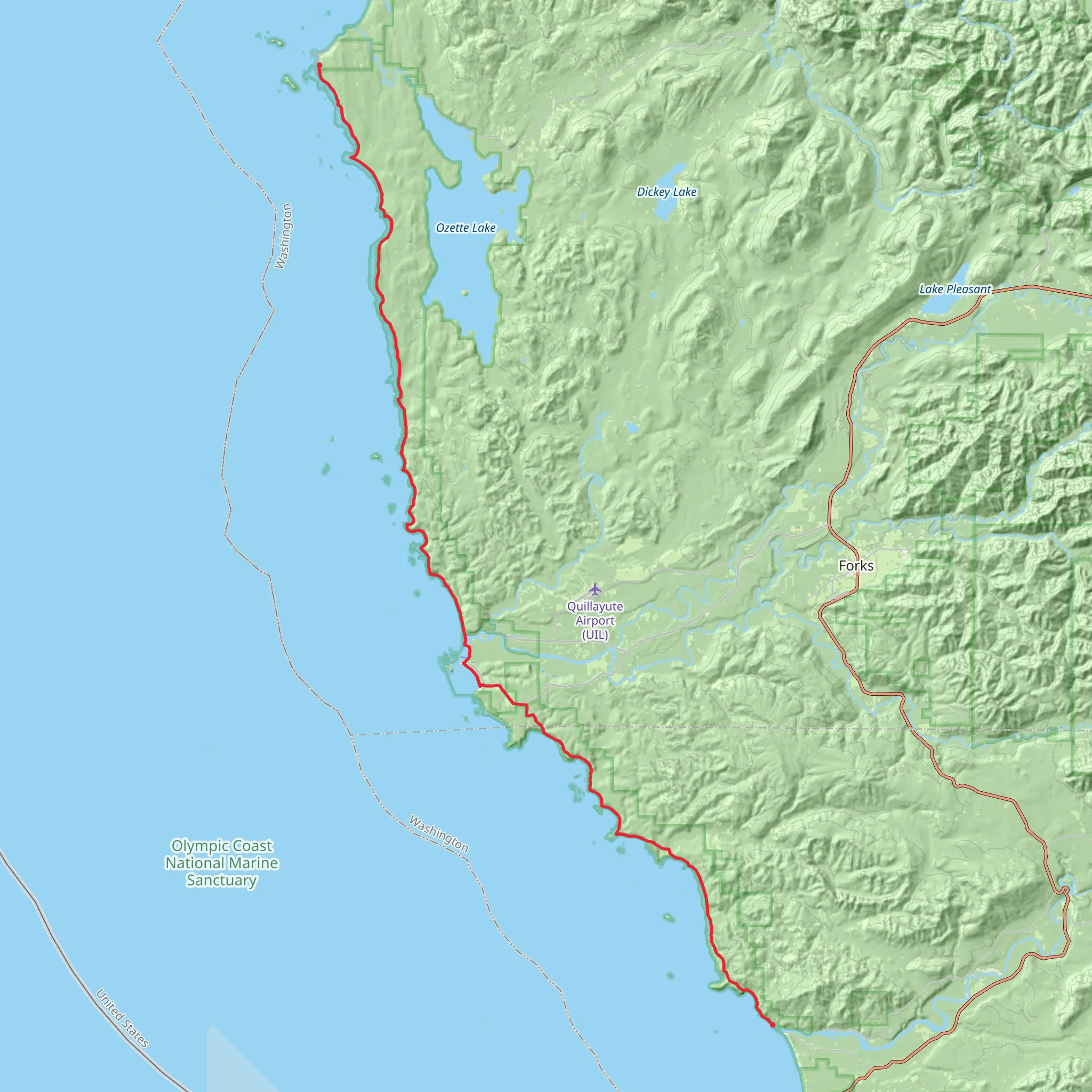 PNWT - The Pacific Coast Olympic Wilderness mobile static map