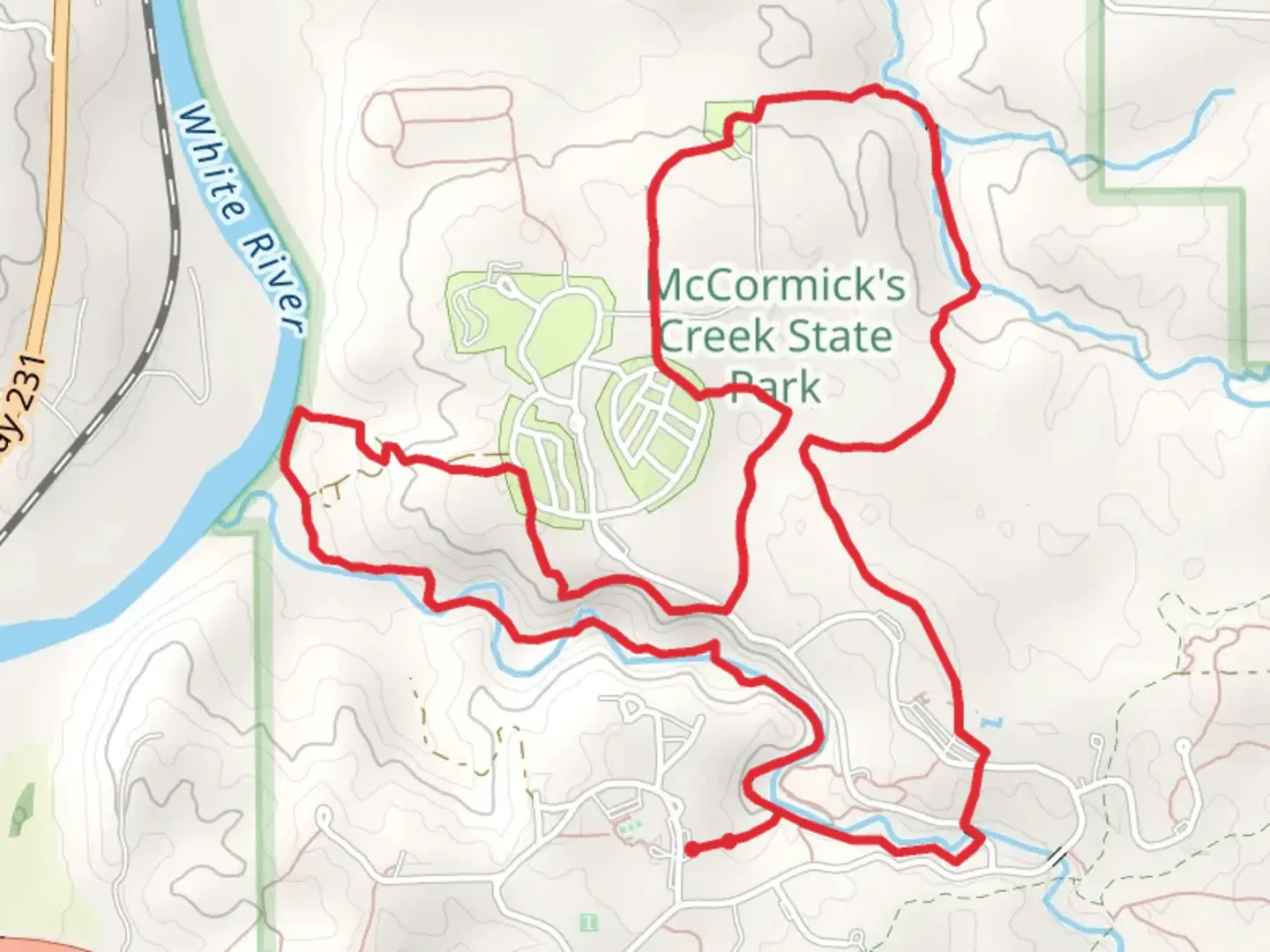 An image depicting the trail Trail 7, Trail 8 and trail 10 Loop and its surrounding area.