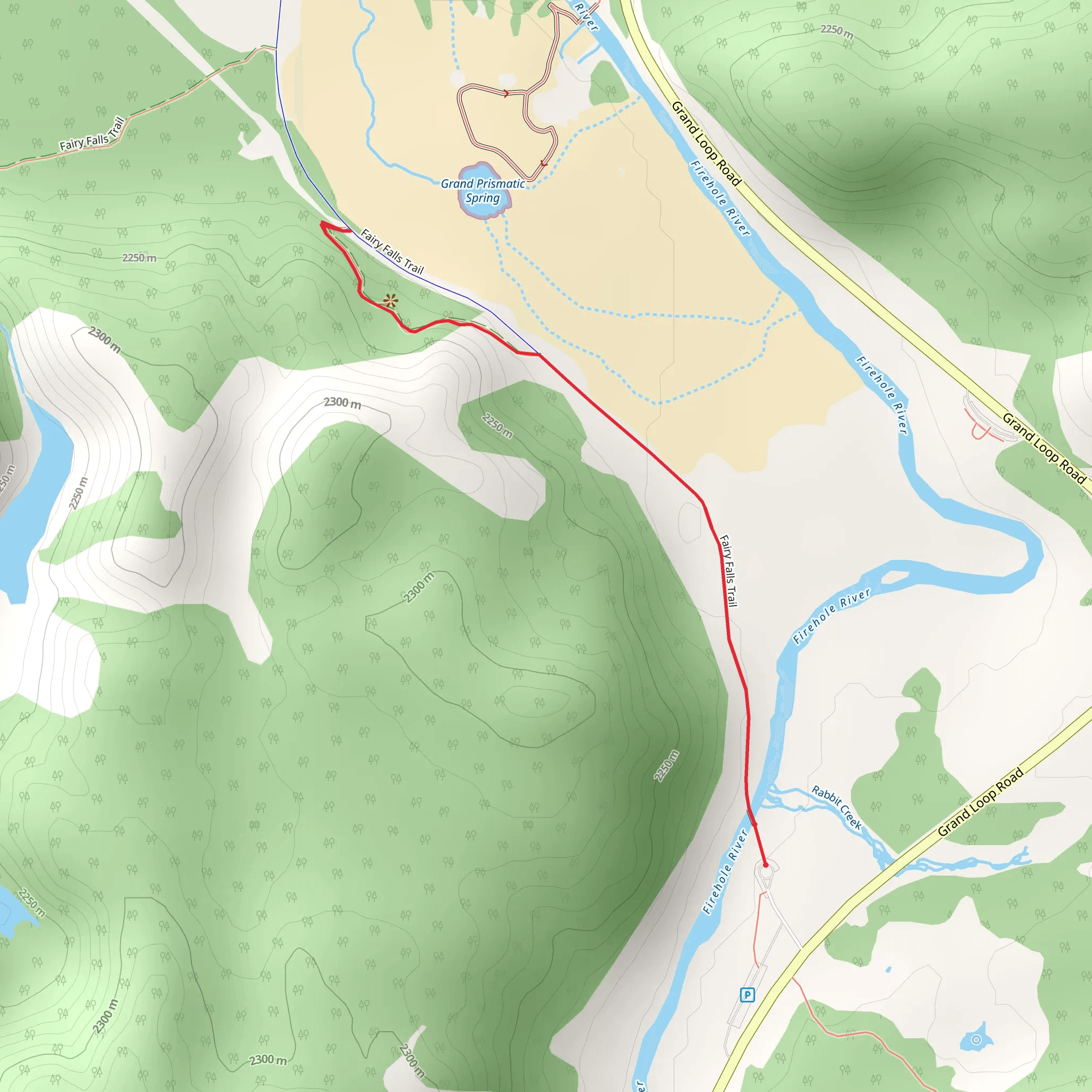 Grand Prismatic Hot Spring Trail mobile static map