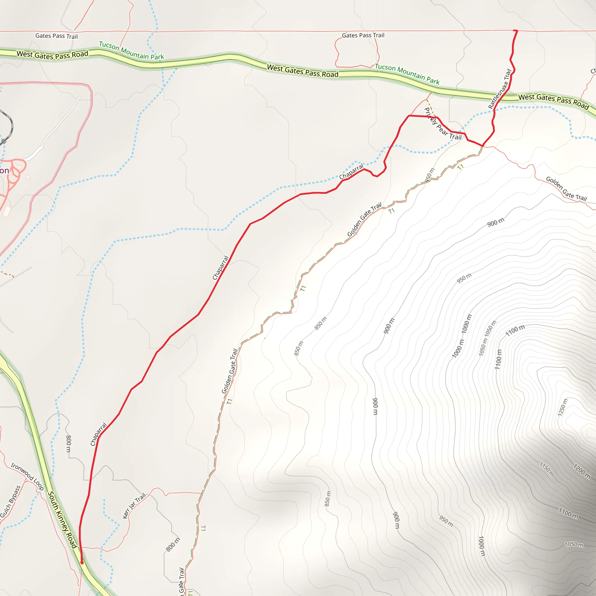 Ironwood Trail - South Kinney Road mobile static map
