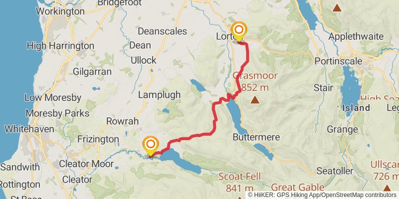 John Peel Trail from Whicham to Caldbeck stage 4 Map