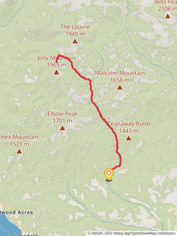 Jolly Creek Trail via Middle Fork Teanaway Trail mobile static map