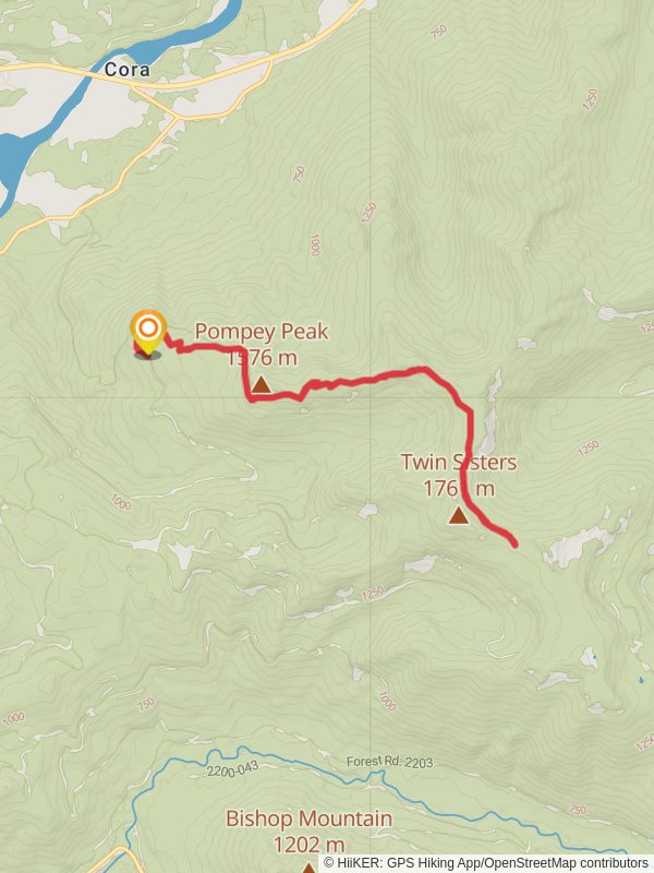 Pompey Peak Trail mobile static map