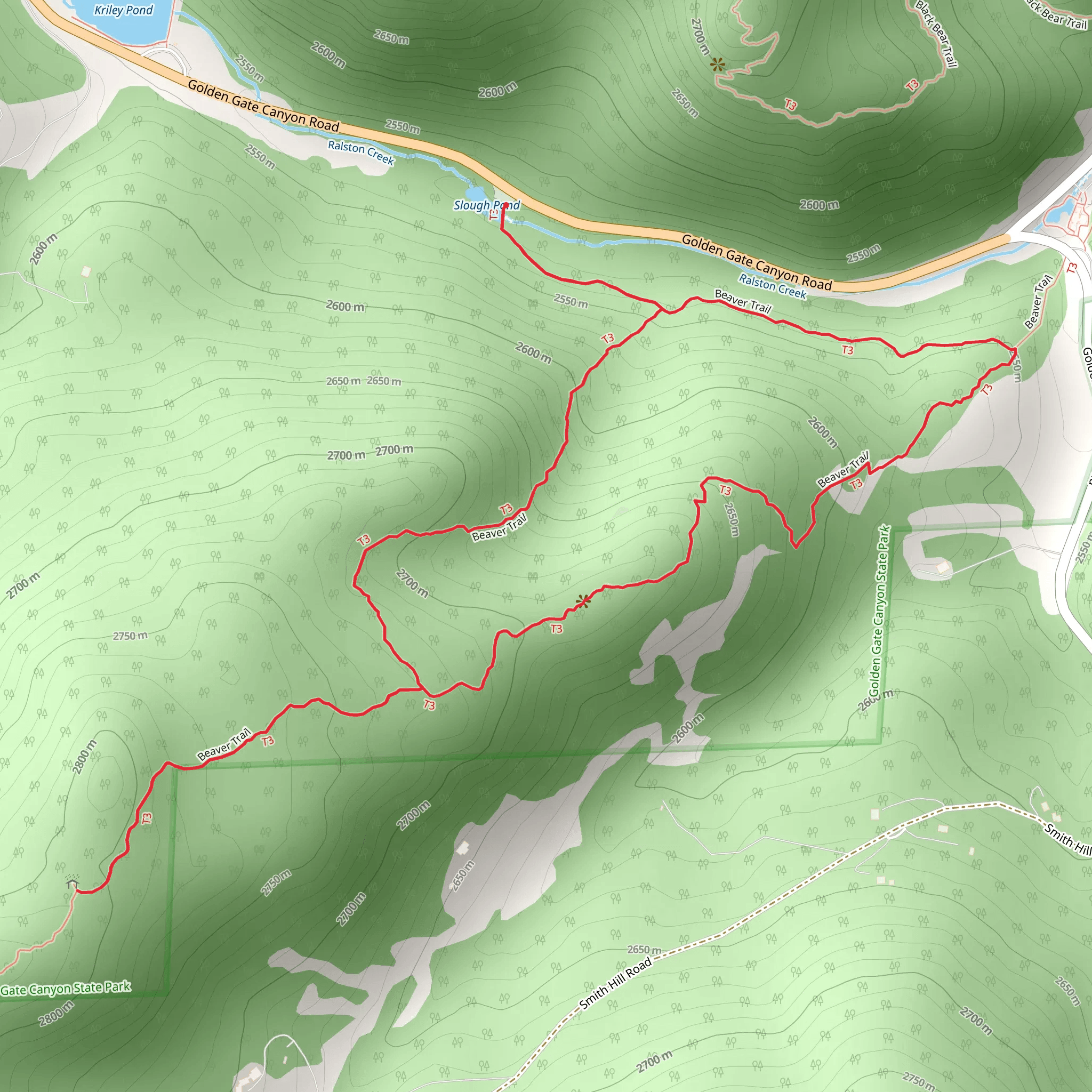 Slough Pond - Beaver Loop Trail mobile static map