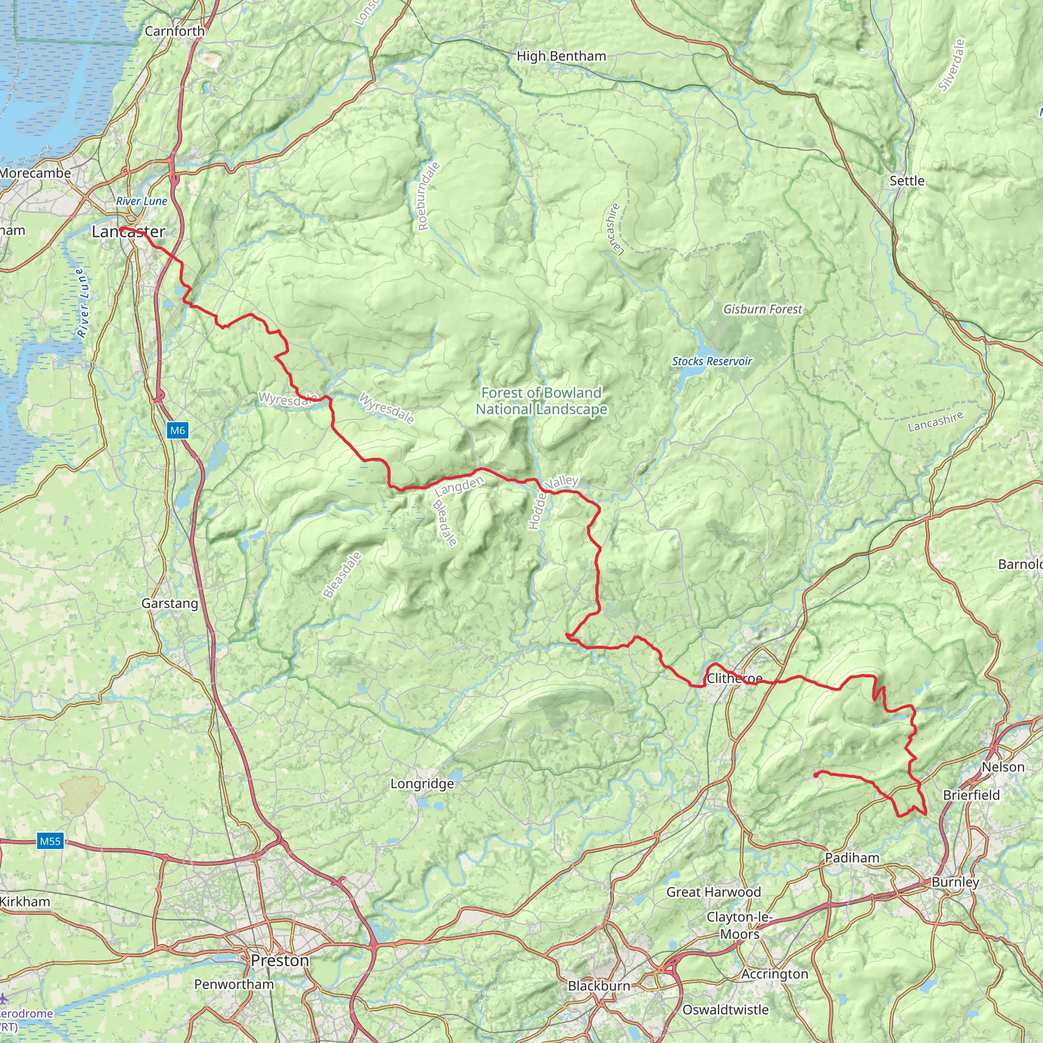 Pendle Witches Way mobile static map