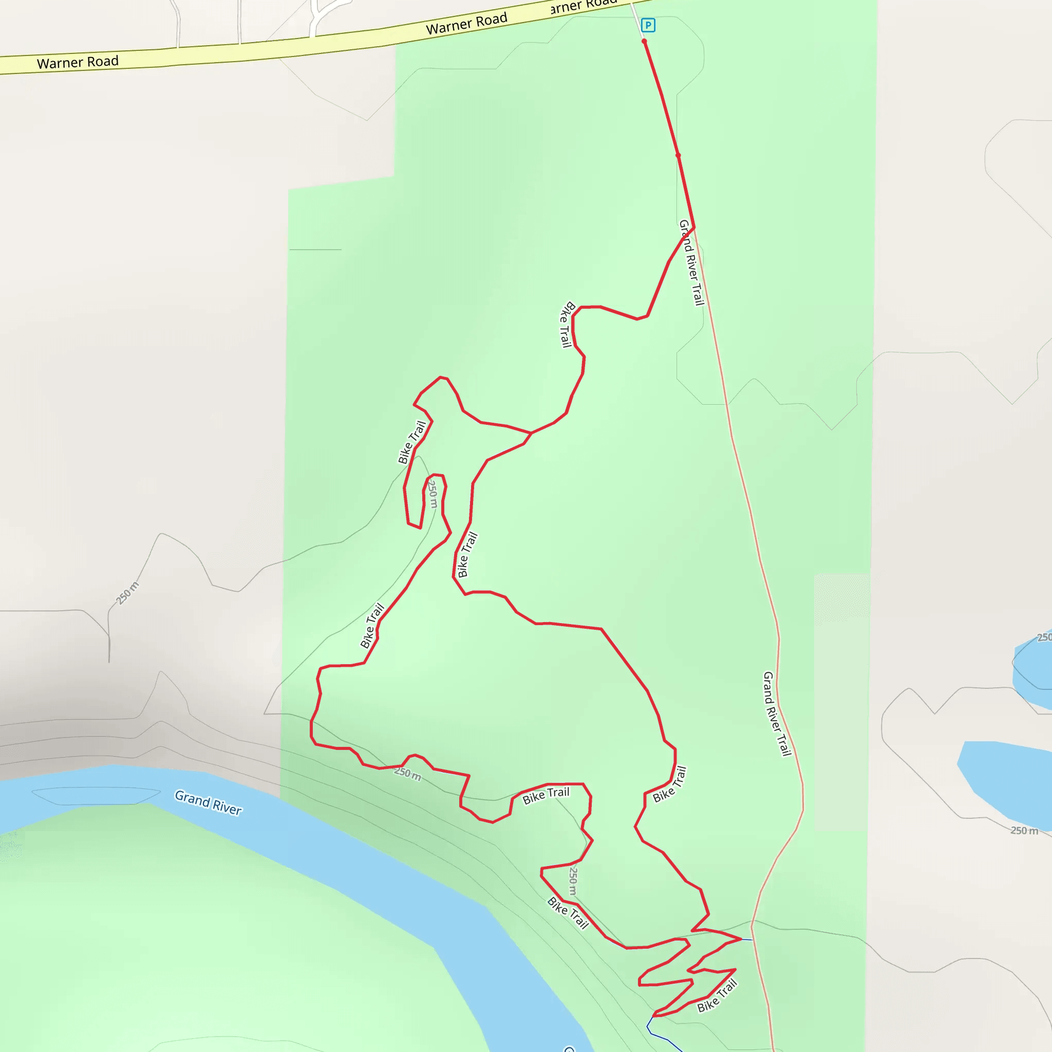 Along Grand River Loop Trail mobile static map