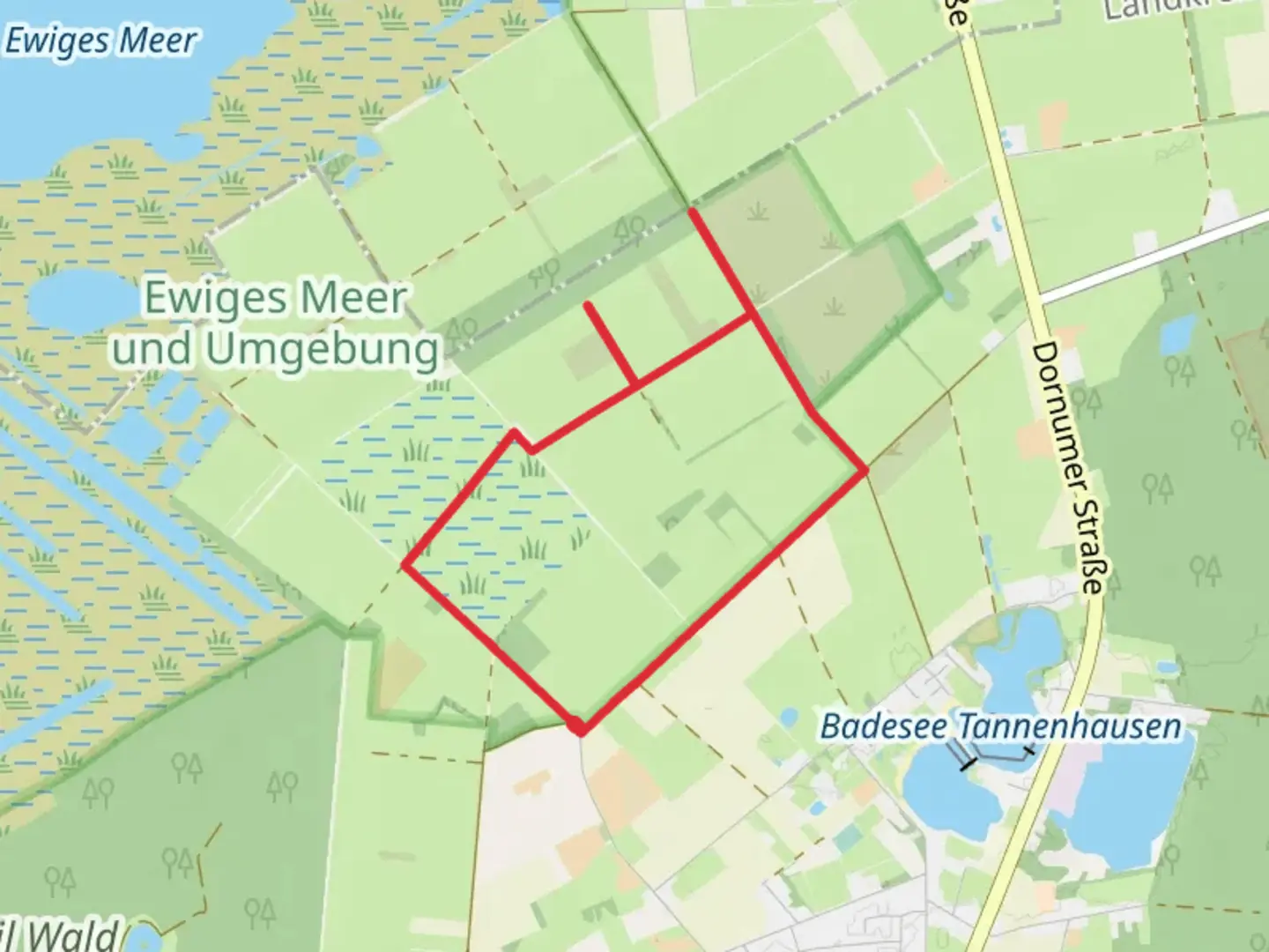 An image depicting the trail Stickerspittsweg Loop and its surrounding area.