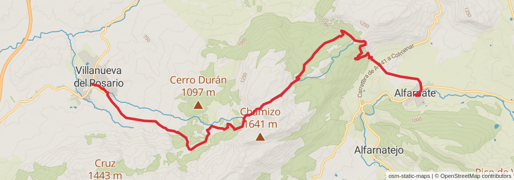 GR 249 Gran Senda de Málaga stage 13 Map