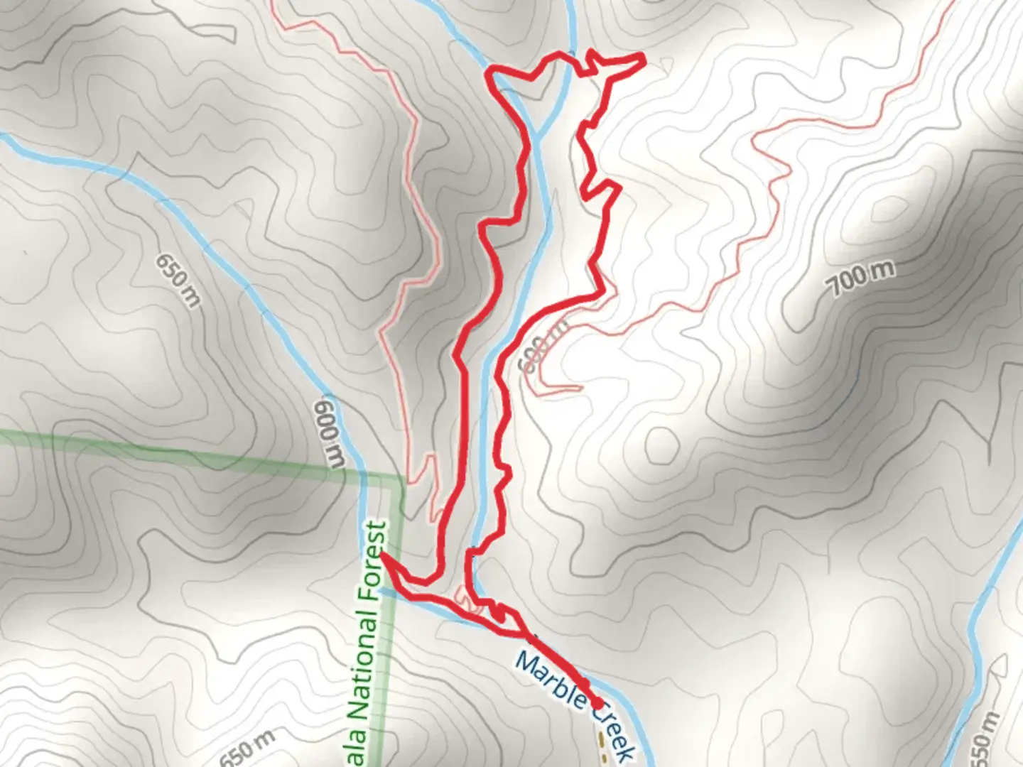 An image depicting the trail Grape Smuggler Loop and its surrounding area.