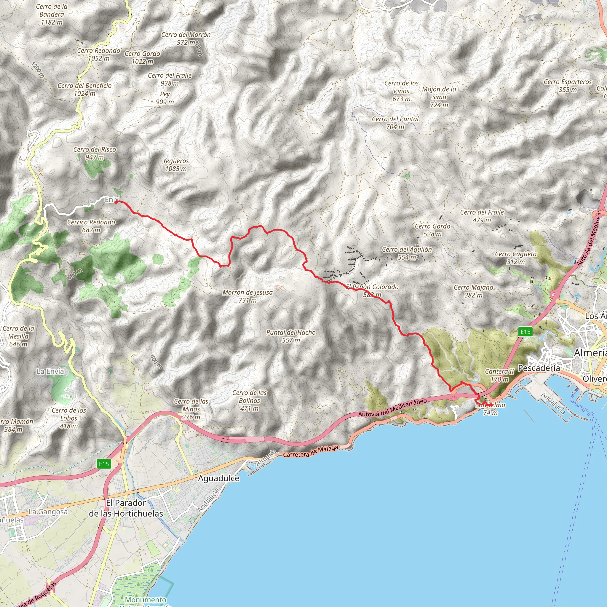 Enix - Almería Road PR A 120 mobile static map