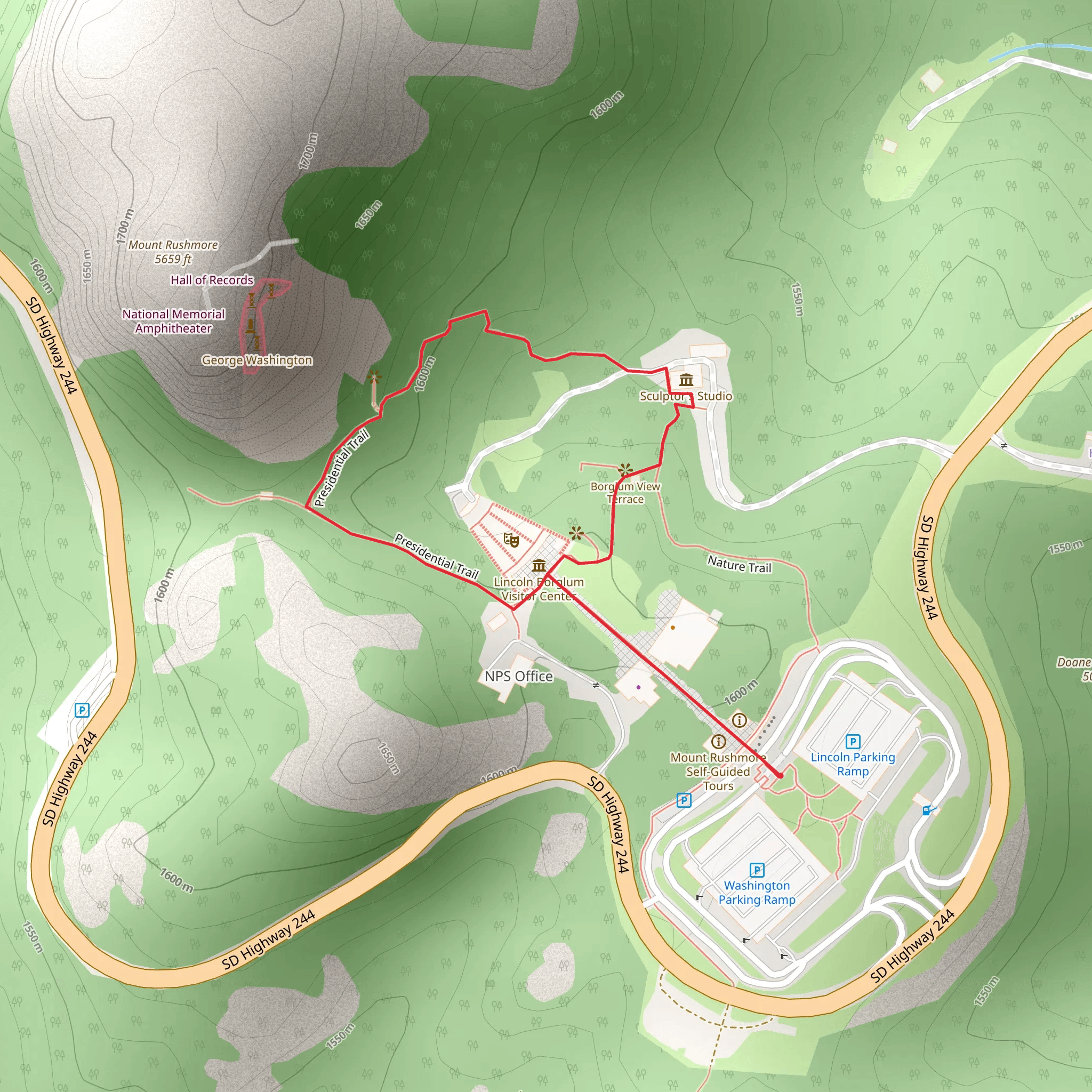 Presidential Loop Trail mobile static map