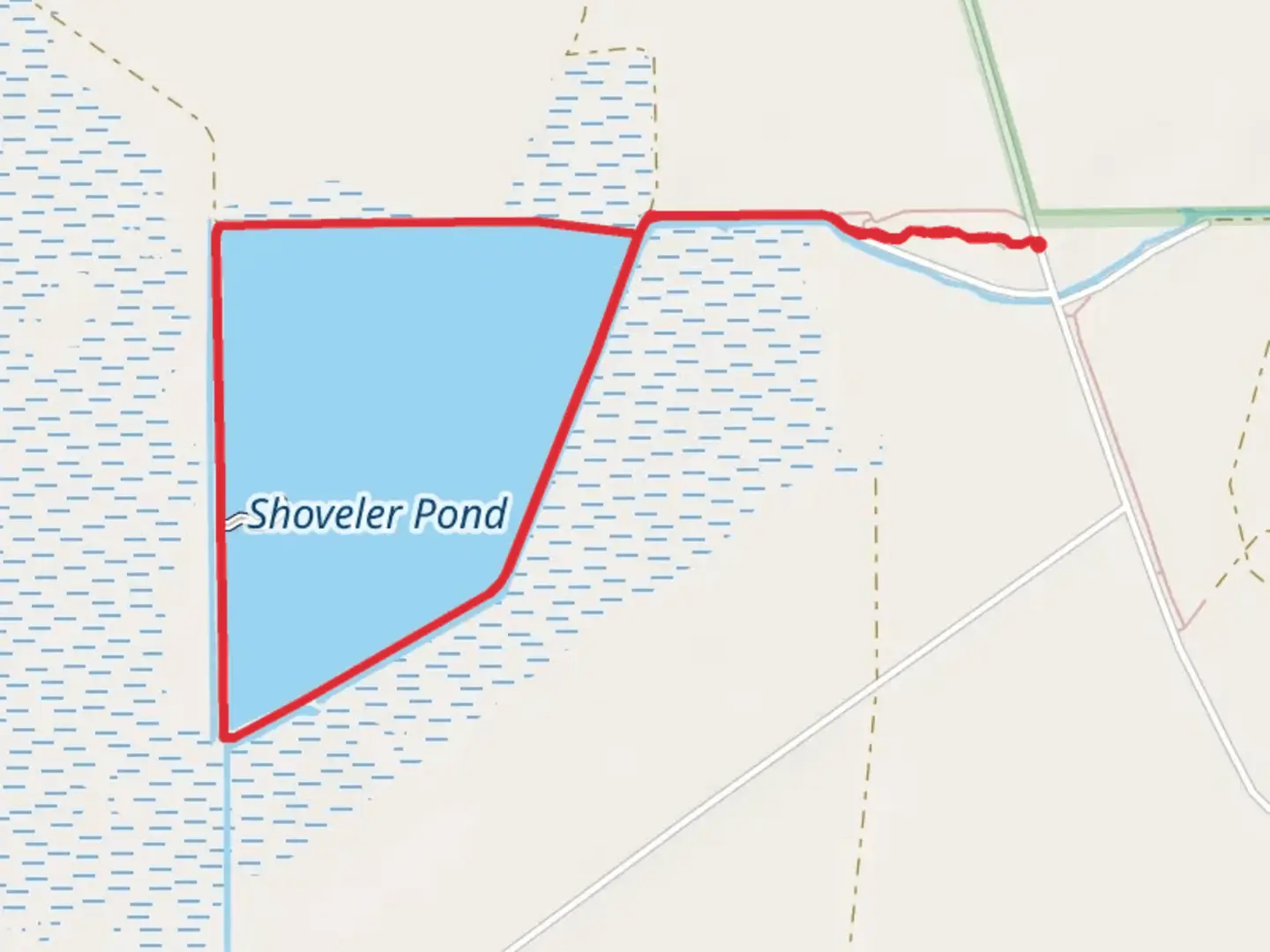 An image depicting the trail Shoveler Pond Loop and its surrounding area.