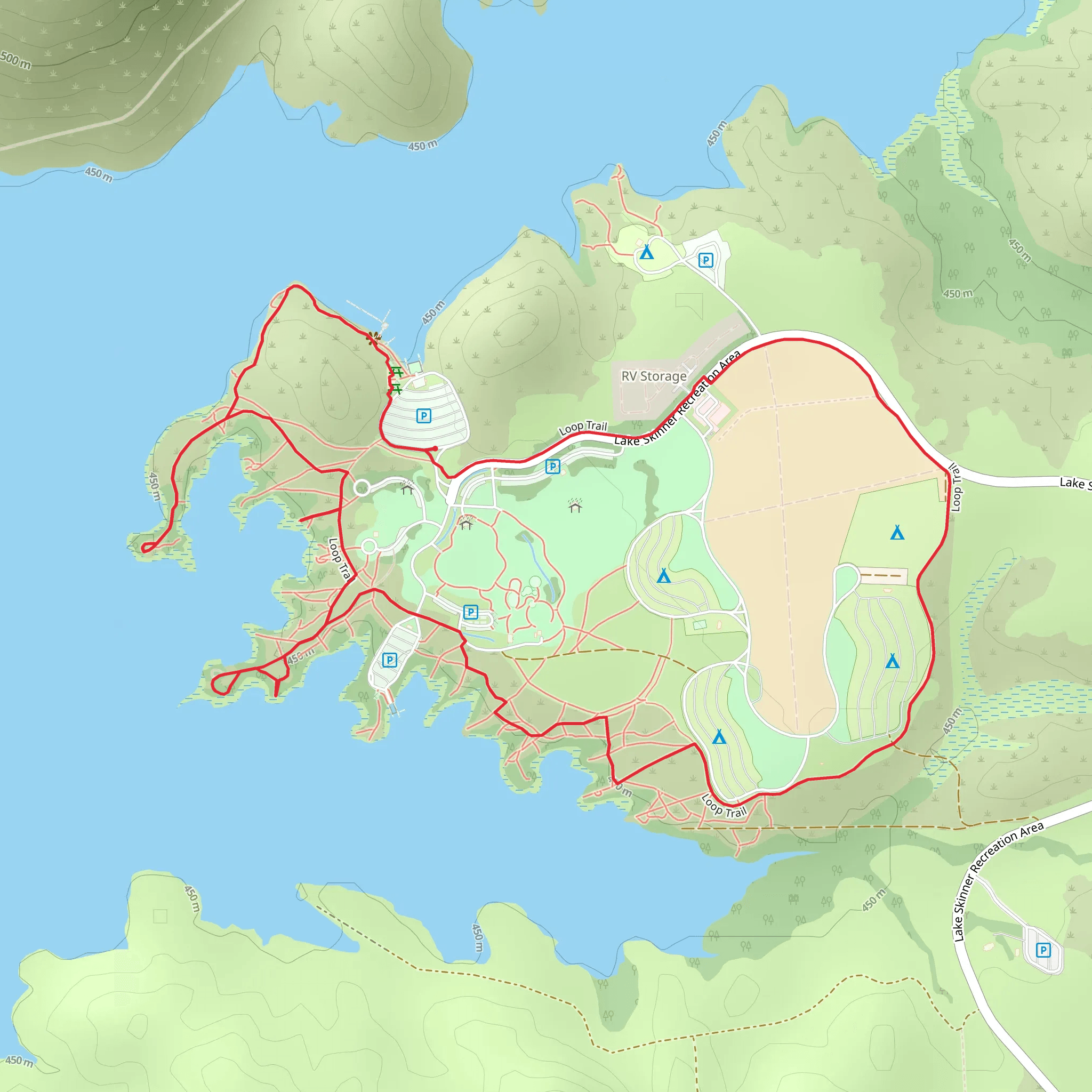 Lake Skinner County Park Loop mobile static map