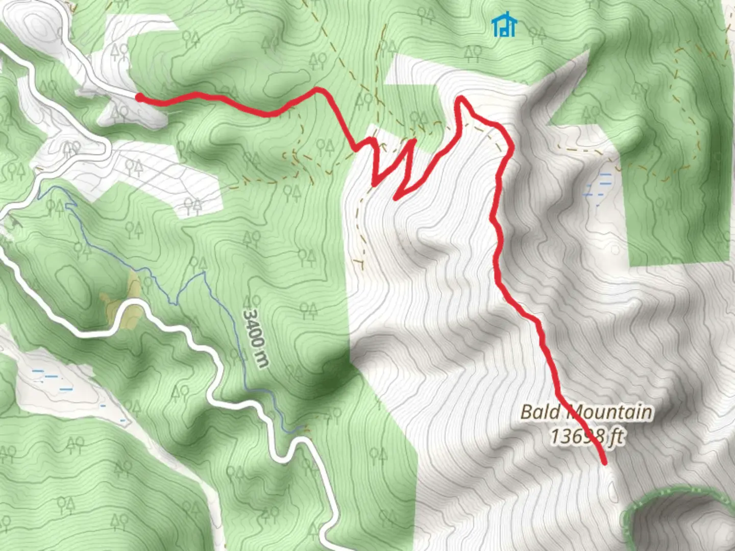 An image depicting the trail Bald Mountain Trail - Baldy Road and its surrounding area.