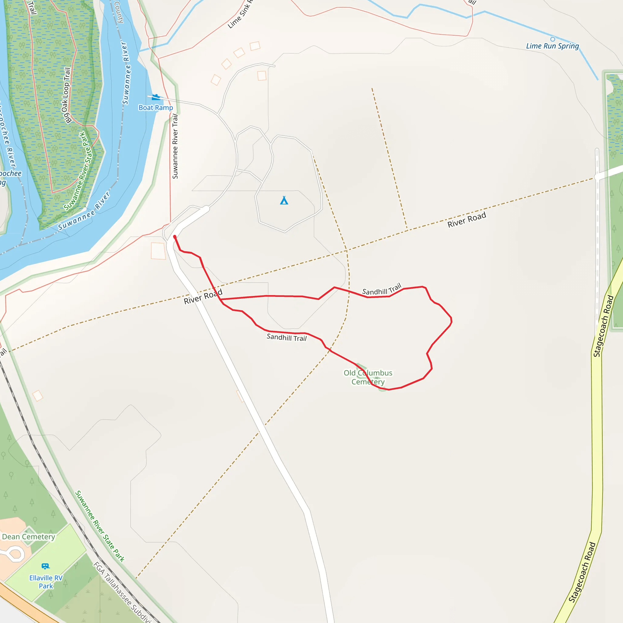 Old Columbus Cemetery Loop mobile static map