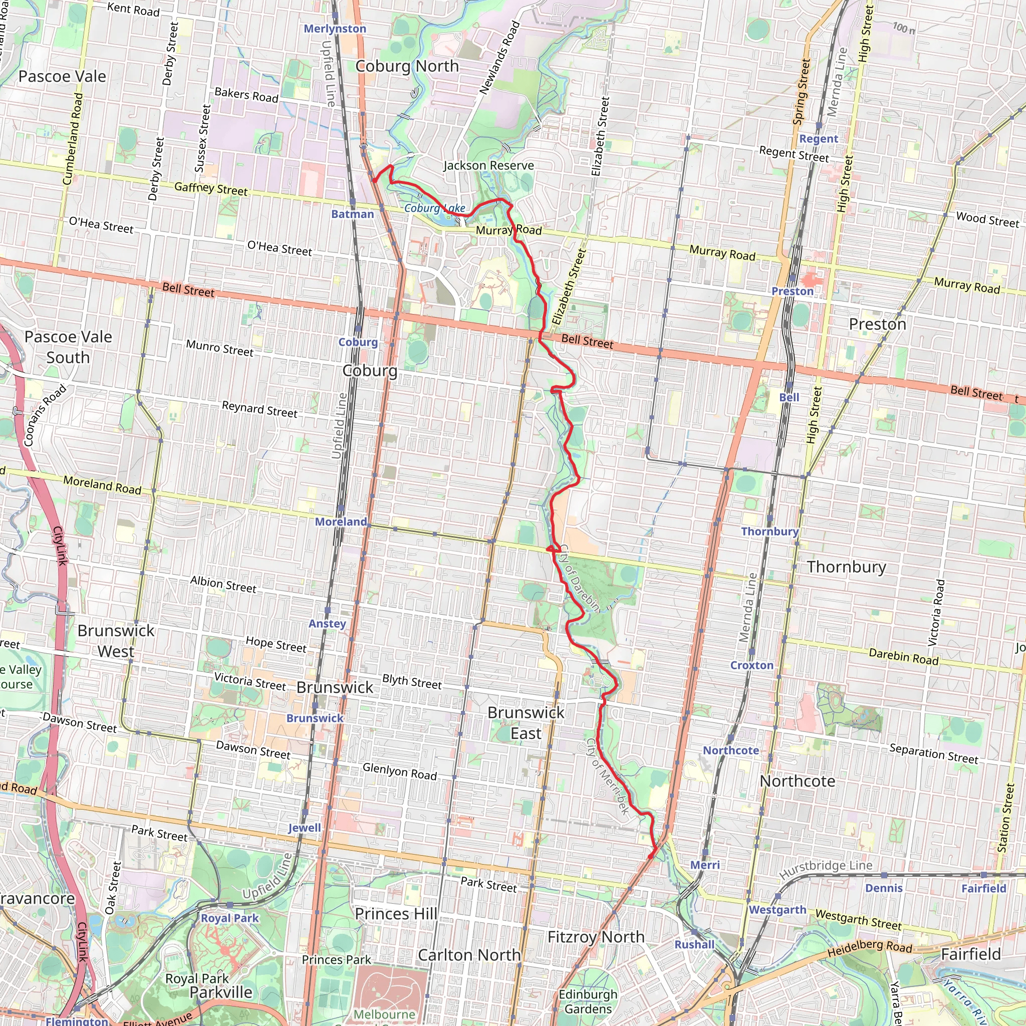 Merri Creek Trail mobile static map