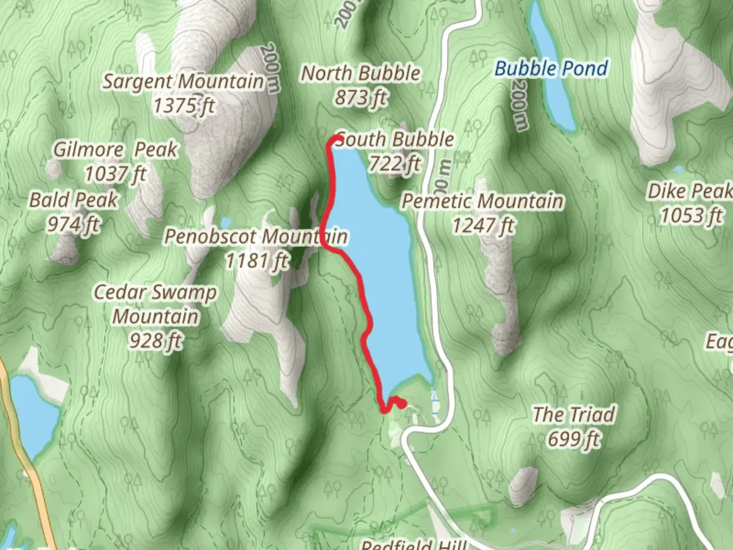 An image depicting the trail Jordan Pond Path and its surrounding area.
