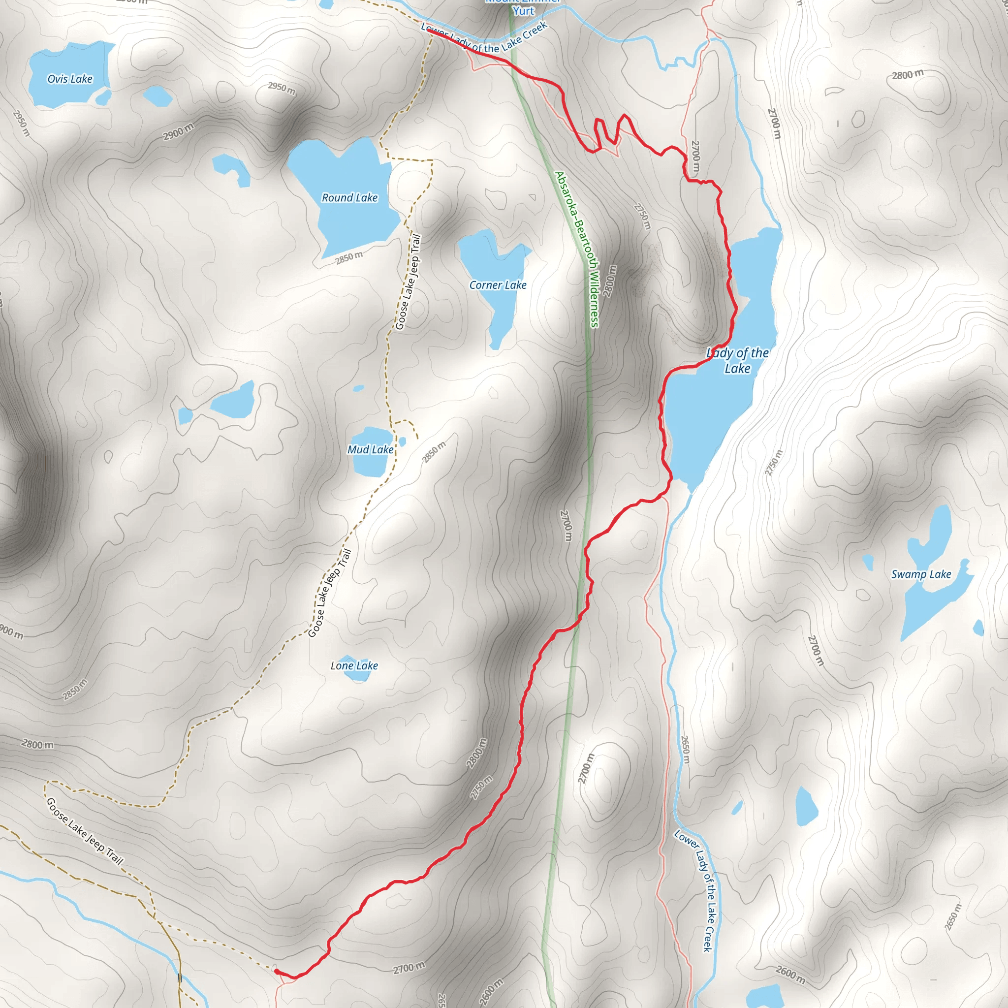 Companion Lake via Lady of the Lake Trail mobile static map