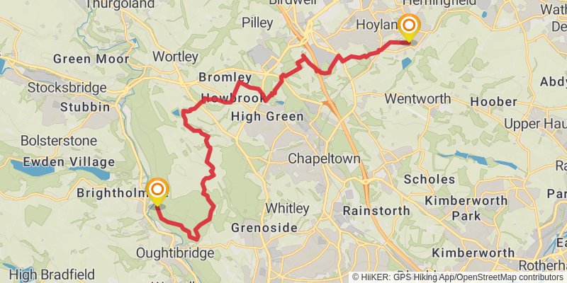 Barnsley Boundary Walk stage 4 Map