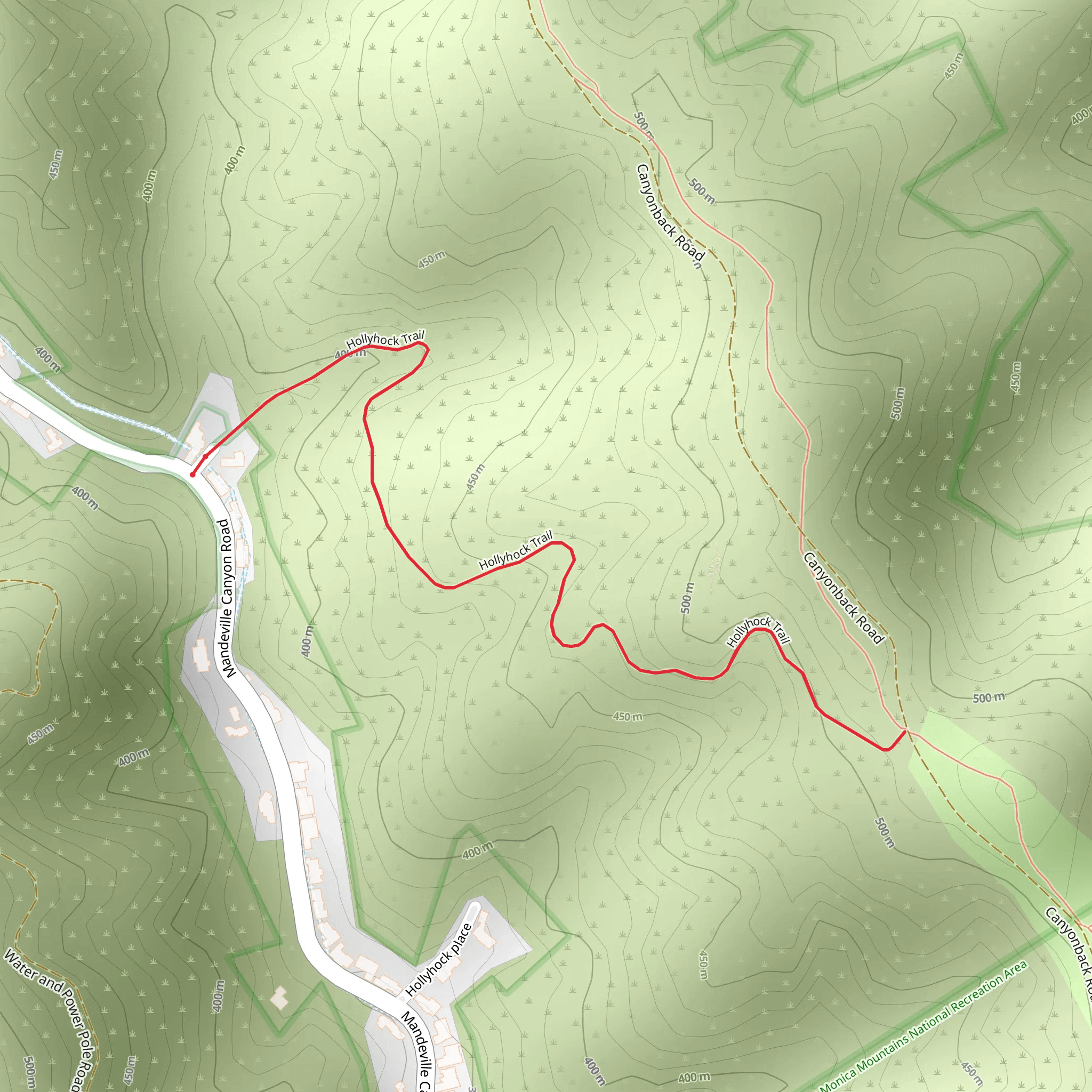 Hollyhock Fire Road Trail mobile static map
