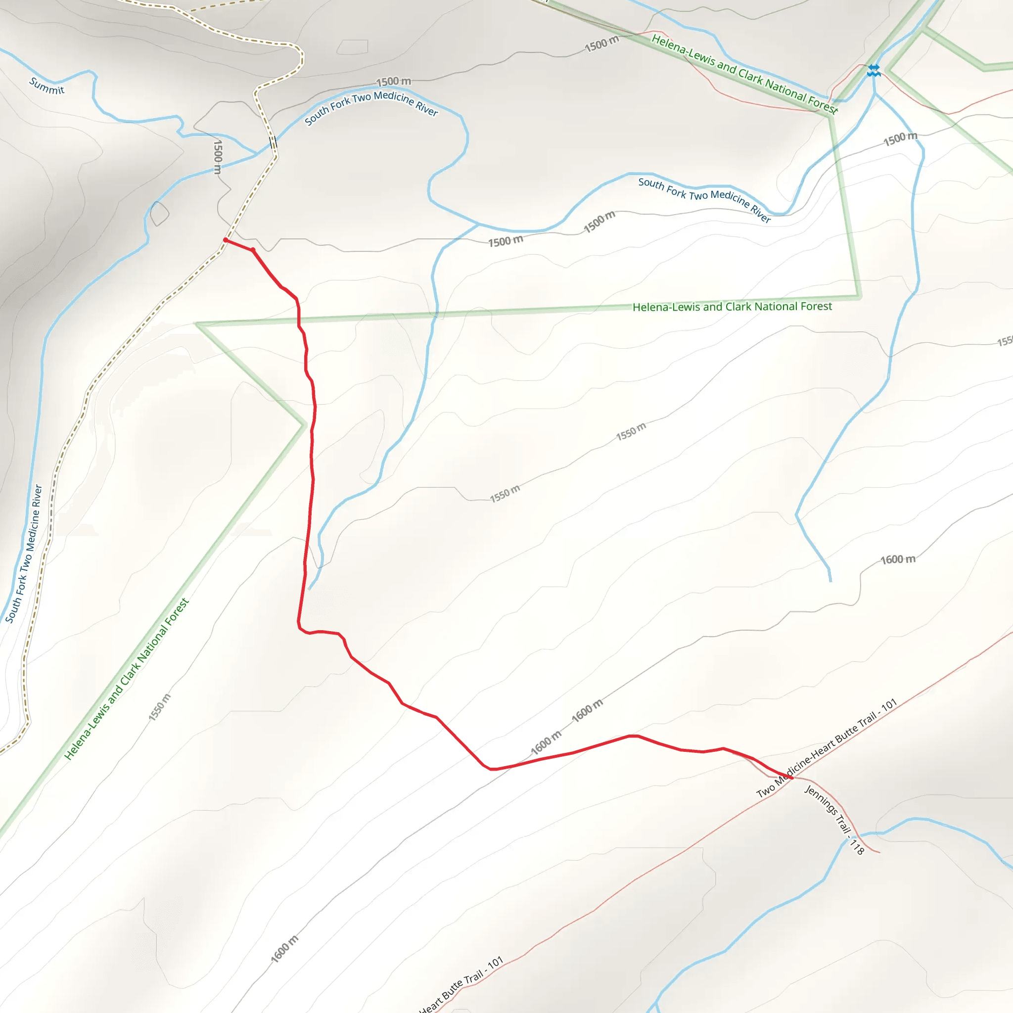 Rising Wolf Access Trail mobile static map