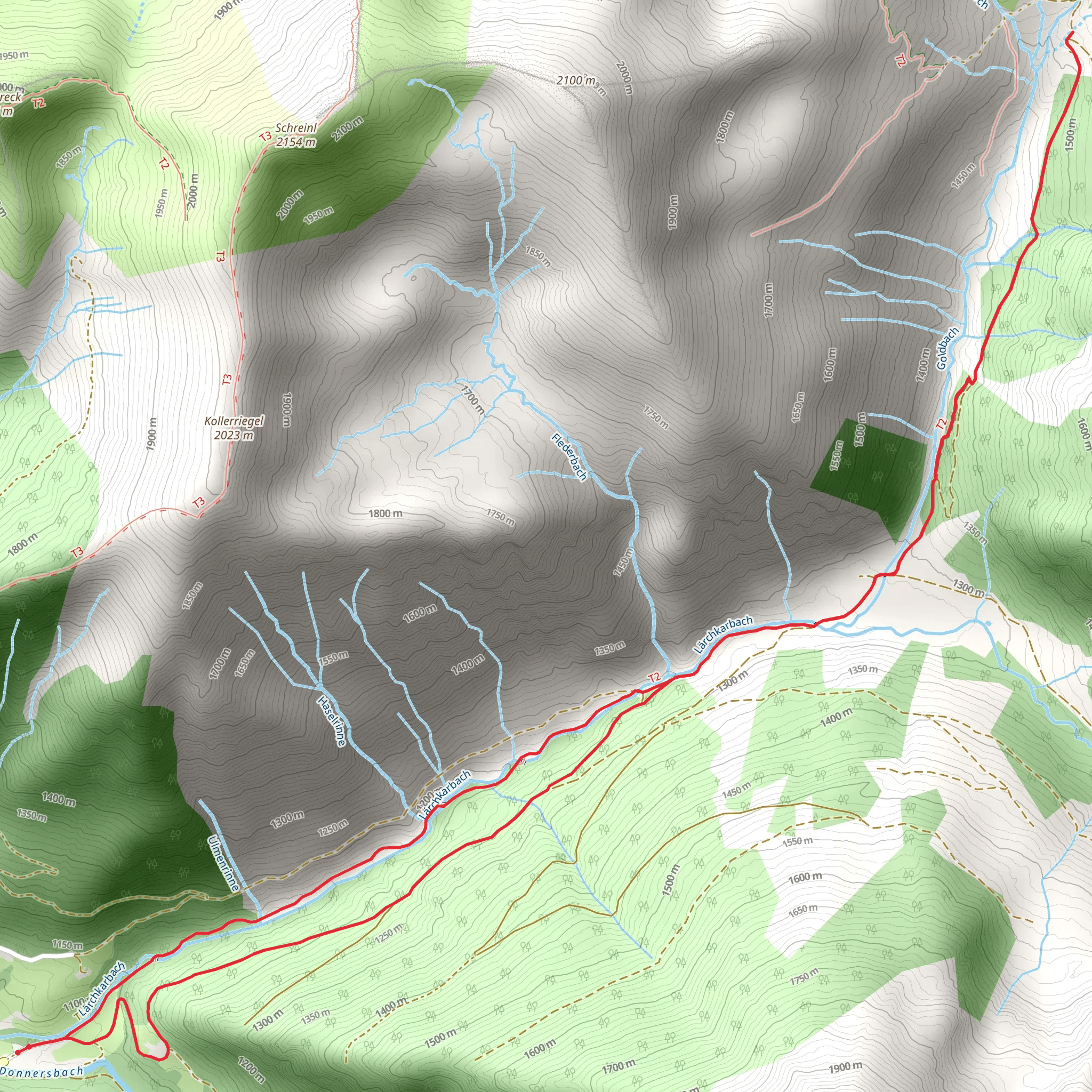Lärchkaralm and Stallaalm Banks Trail mobile static map