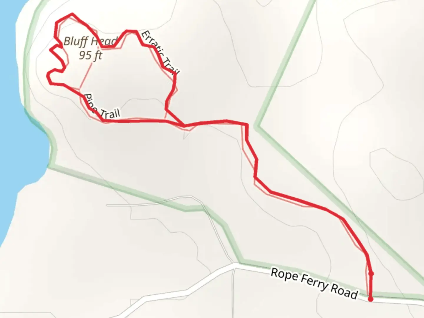 An image depicting the trail Bluff Head Loop and its surrounding area.
