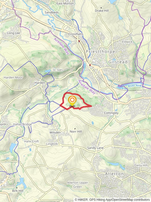 Cottingley Wood Estate Loop mobile static map