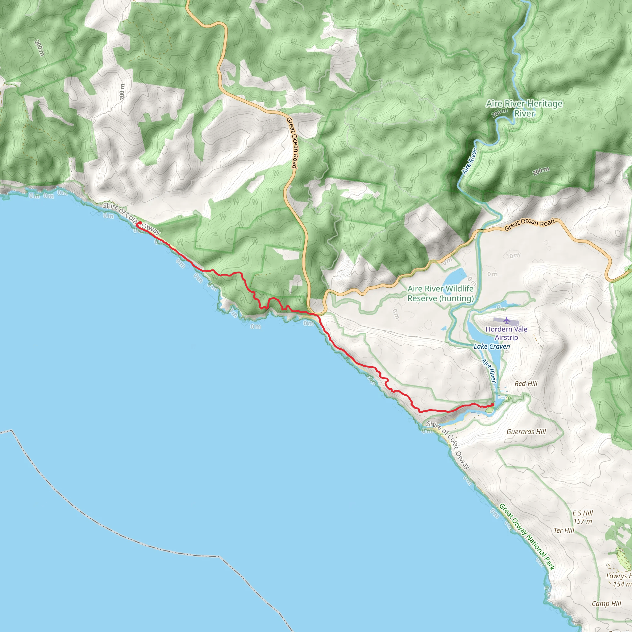 Aire River to Johanna Beach Walk mobile static map