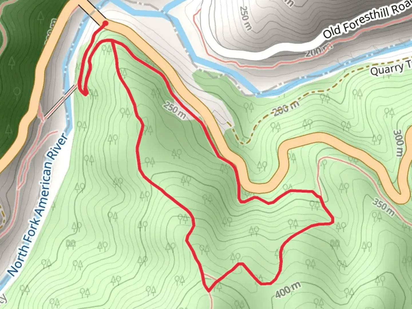 An image depicting the trail Training Hill and Wendell T Robie Loop Trail and its surrounding area.