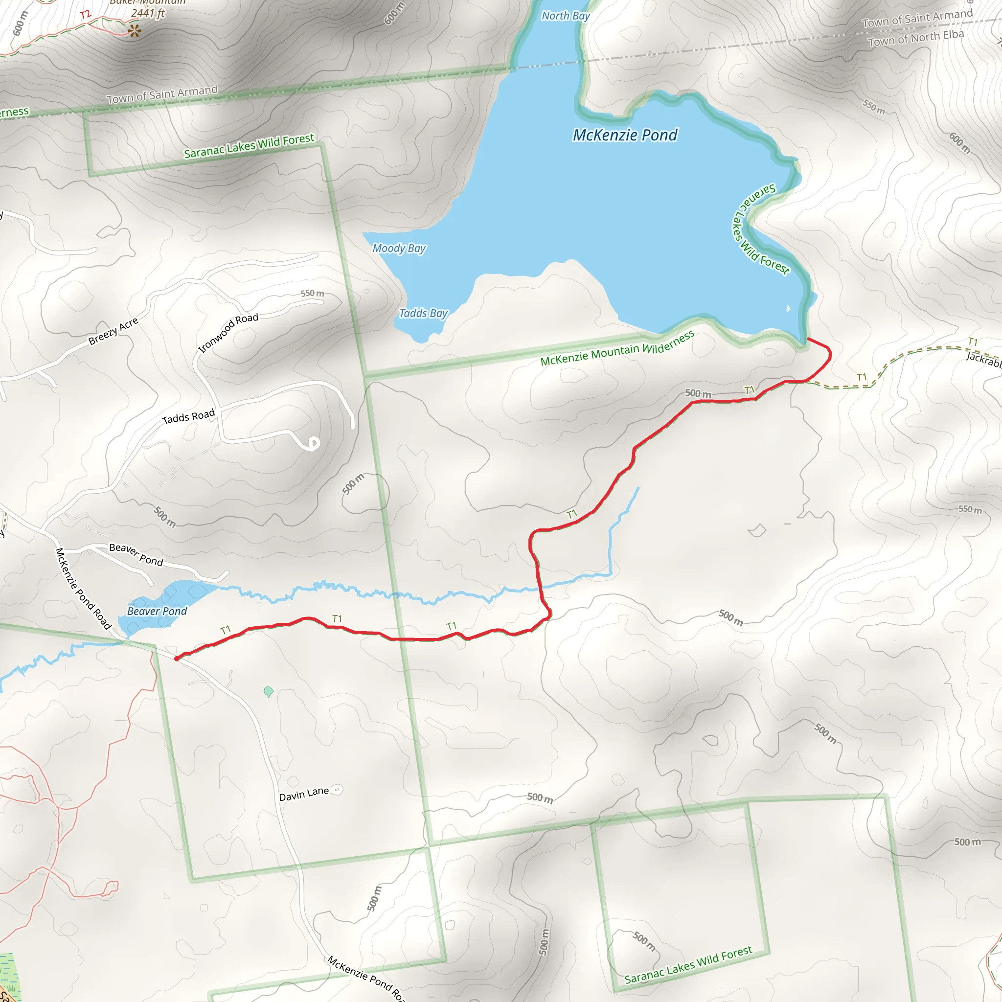 McKenzie Pond Trail mobile static map