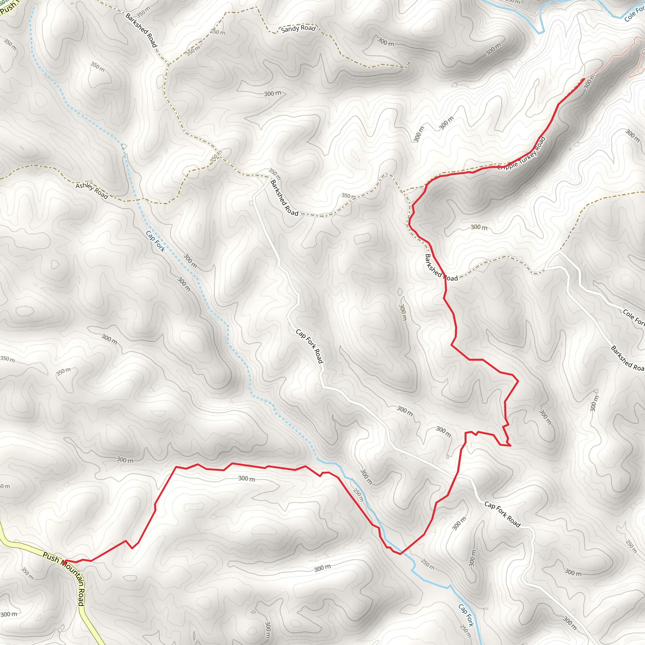 Ozark Highland Trail from Push Mountain Road mobile static map