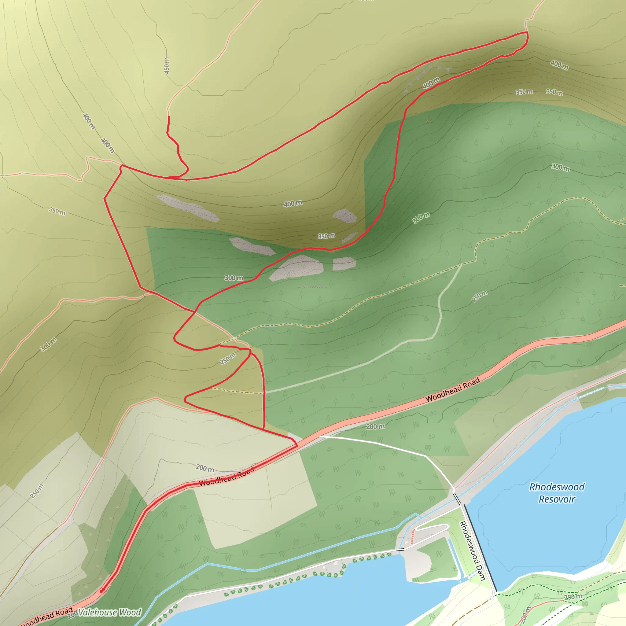 Valehouse Wood Loop mobile static map