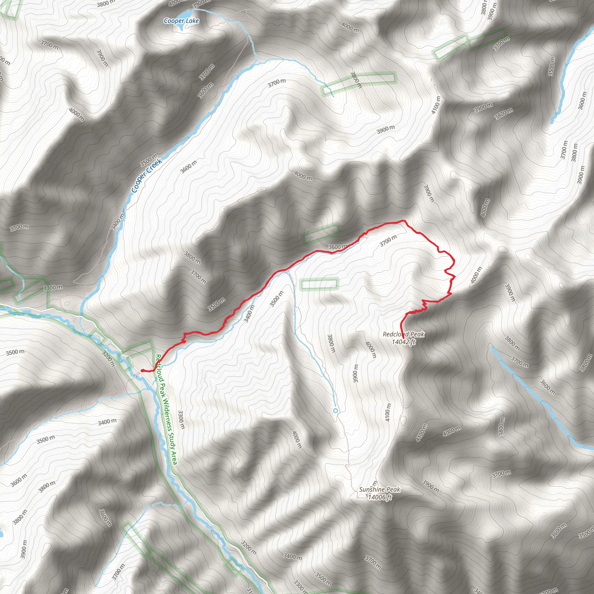 Redcloud Peak Trail mobile static map
