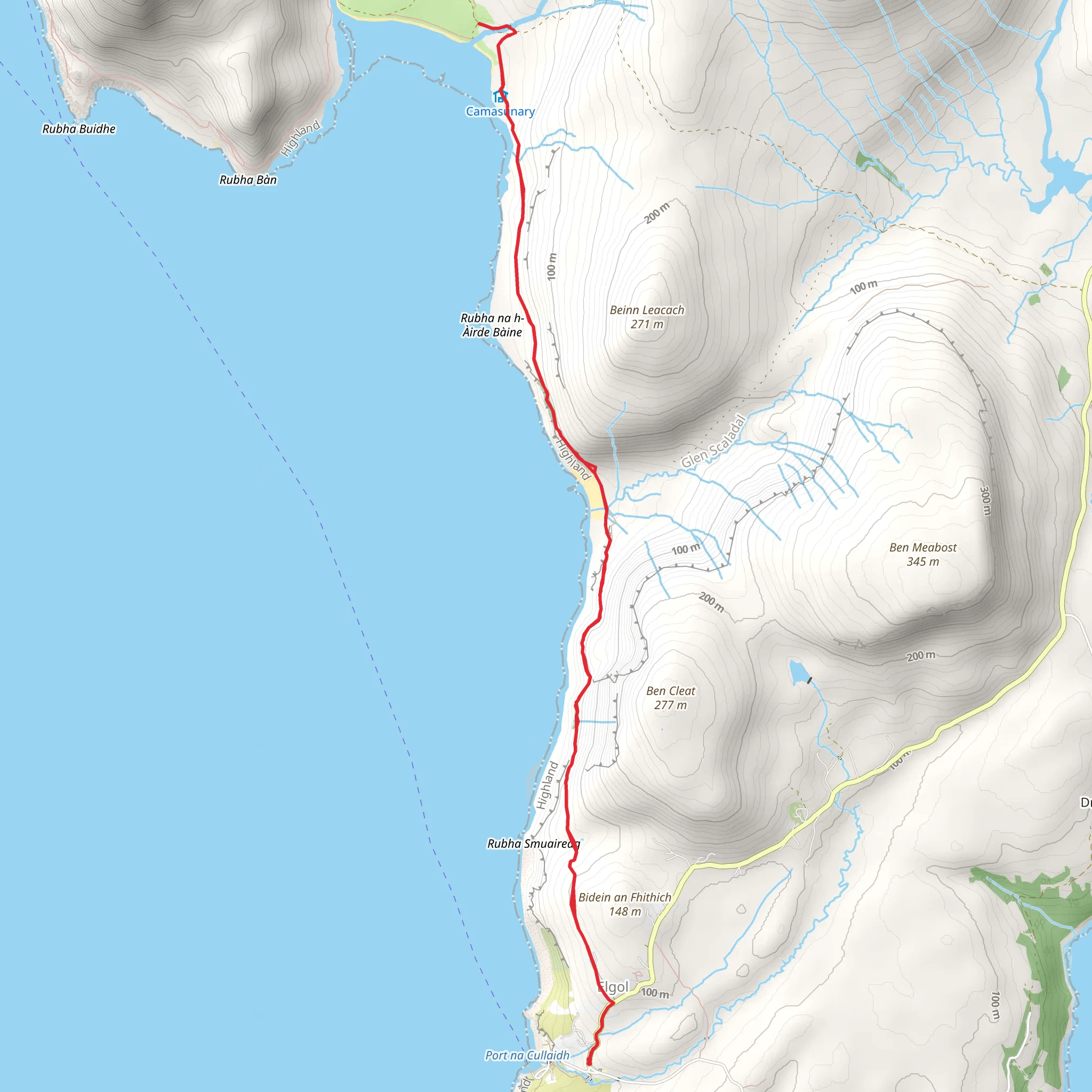 Elgol to Camasunary Walk mobile static map