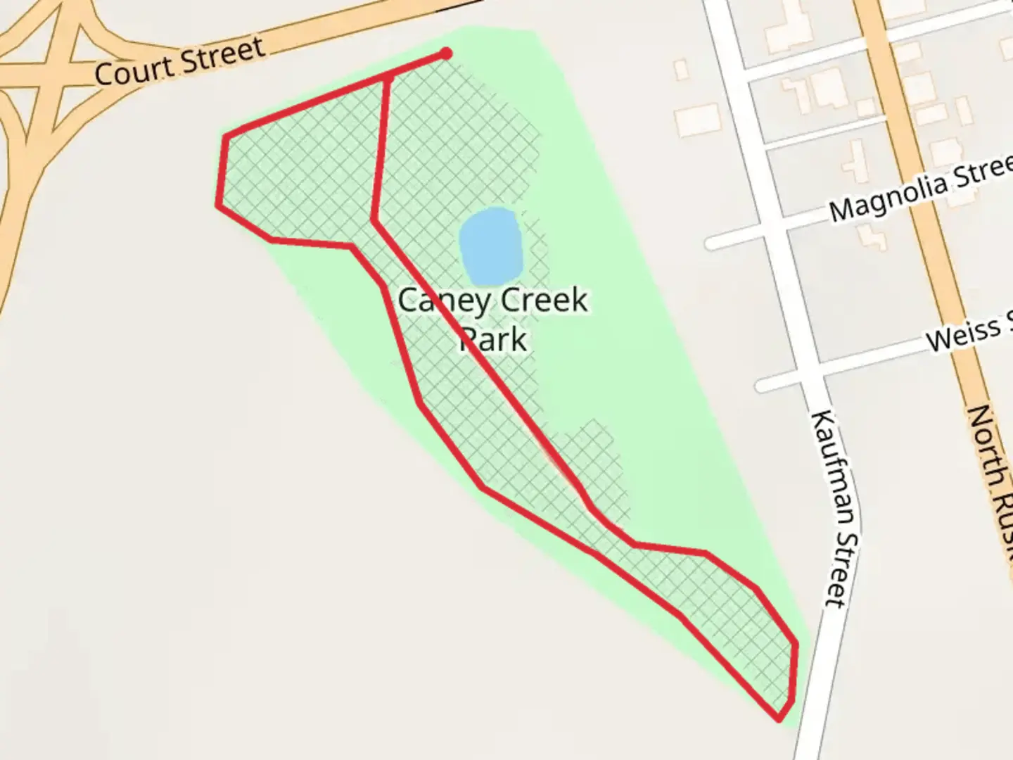 An image depicting the trail Caney Creek Park Walk and its surrounding area.