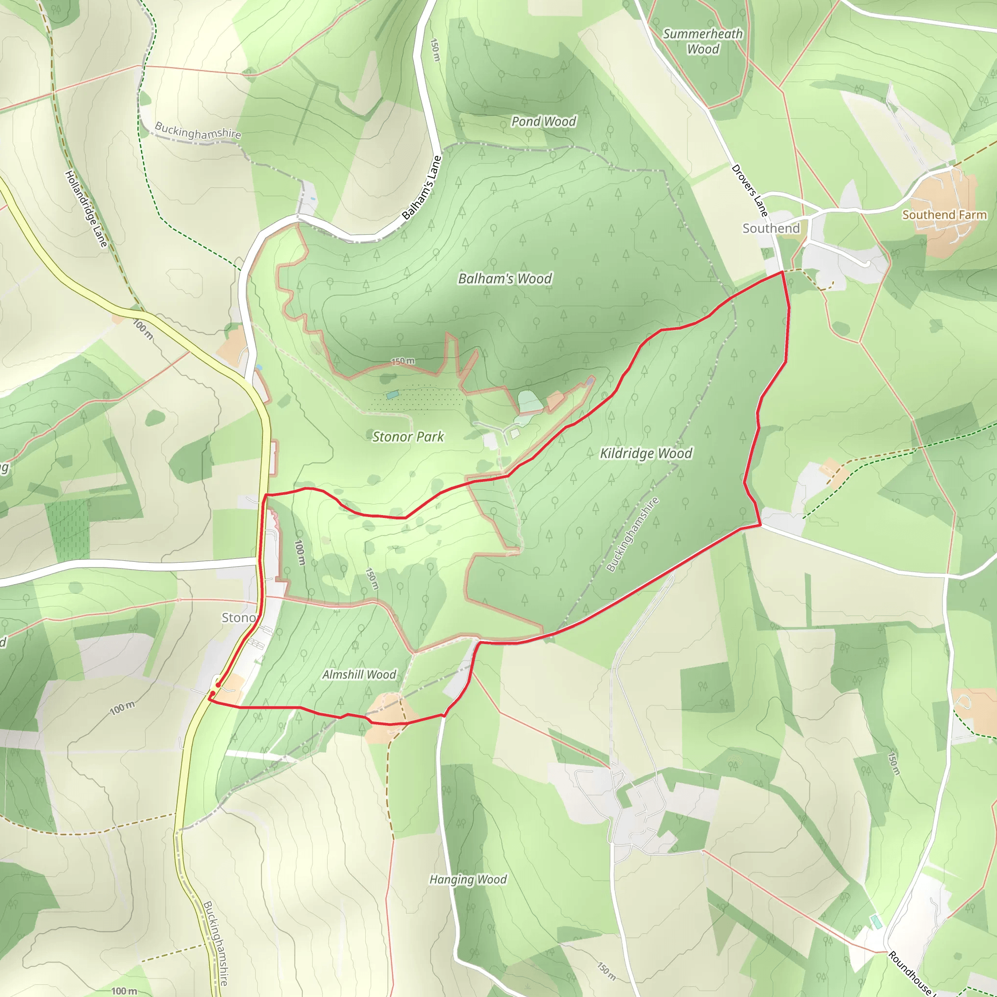 Almshill Wood and Kildridge Wood Loop mobile static map