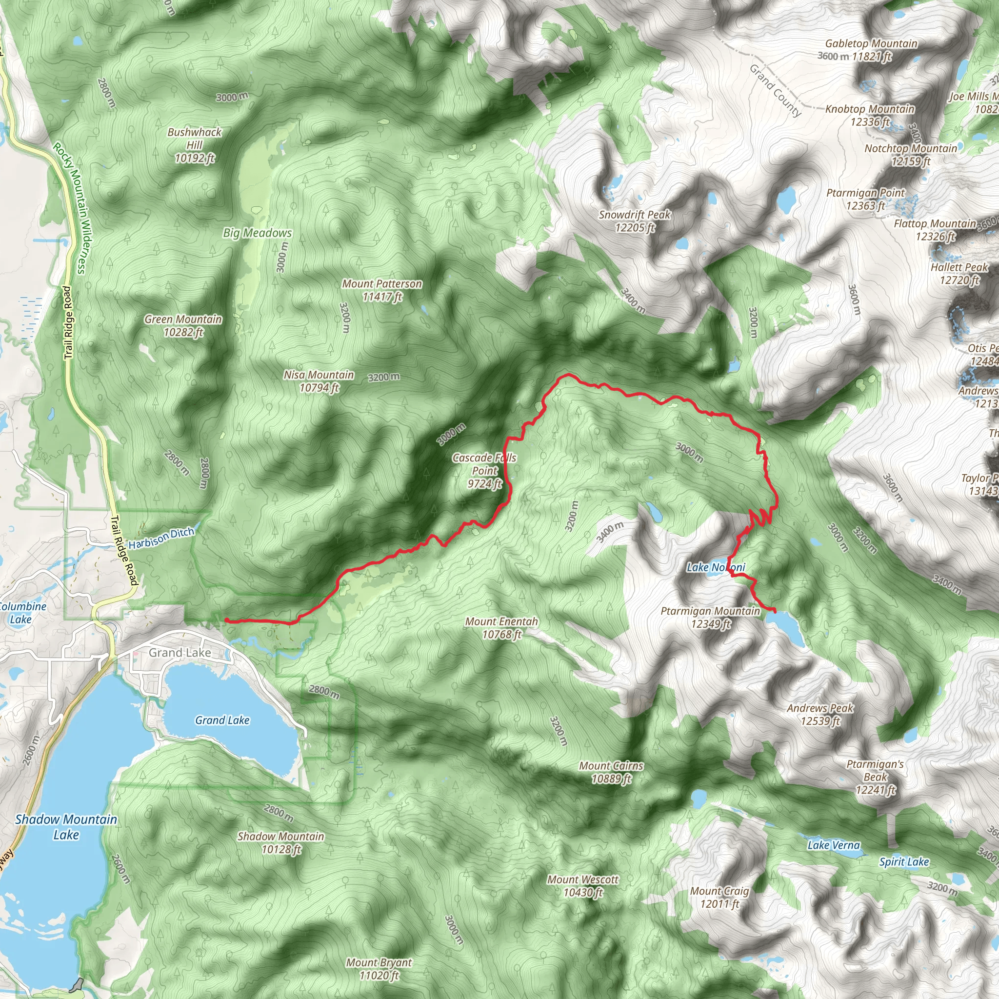 Lake Nanita Trail mobile static map