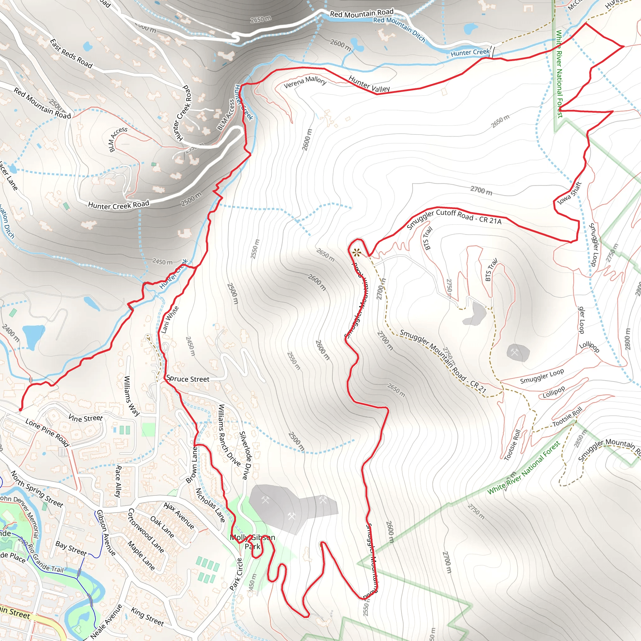 Lower Hunter Creek, Hunter Valley and Lani White Loop mobile static map