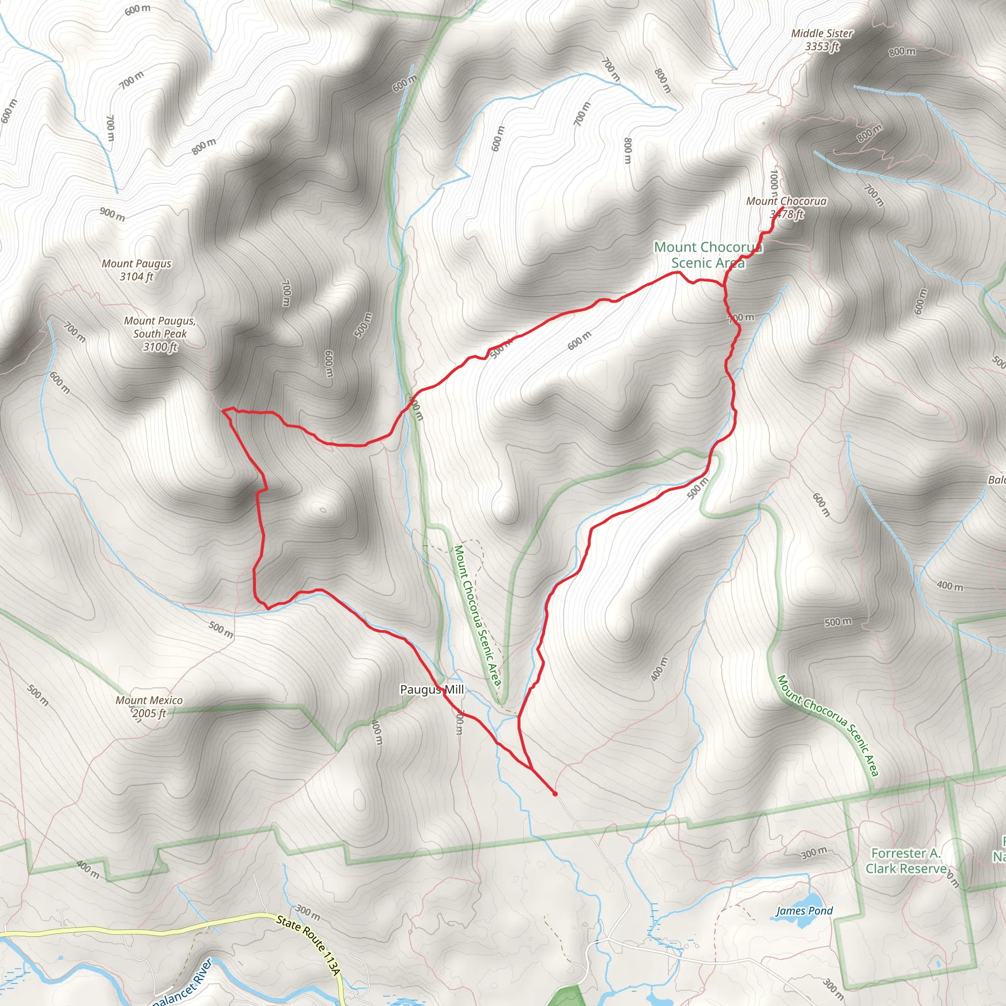 Mount Chocorua Loop via Paugus Mill mobile static map