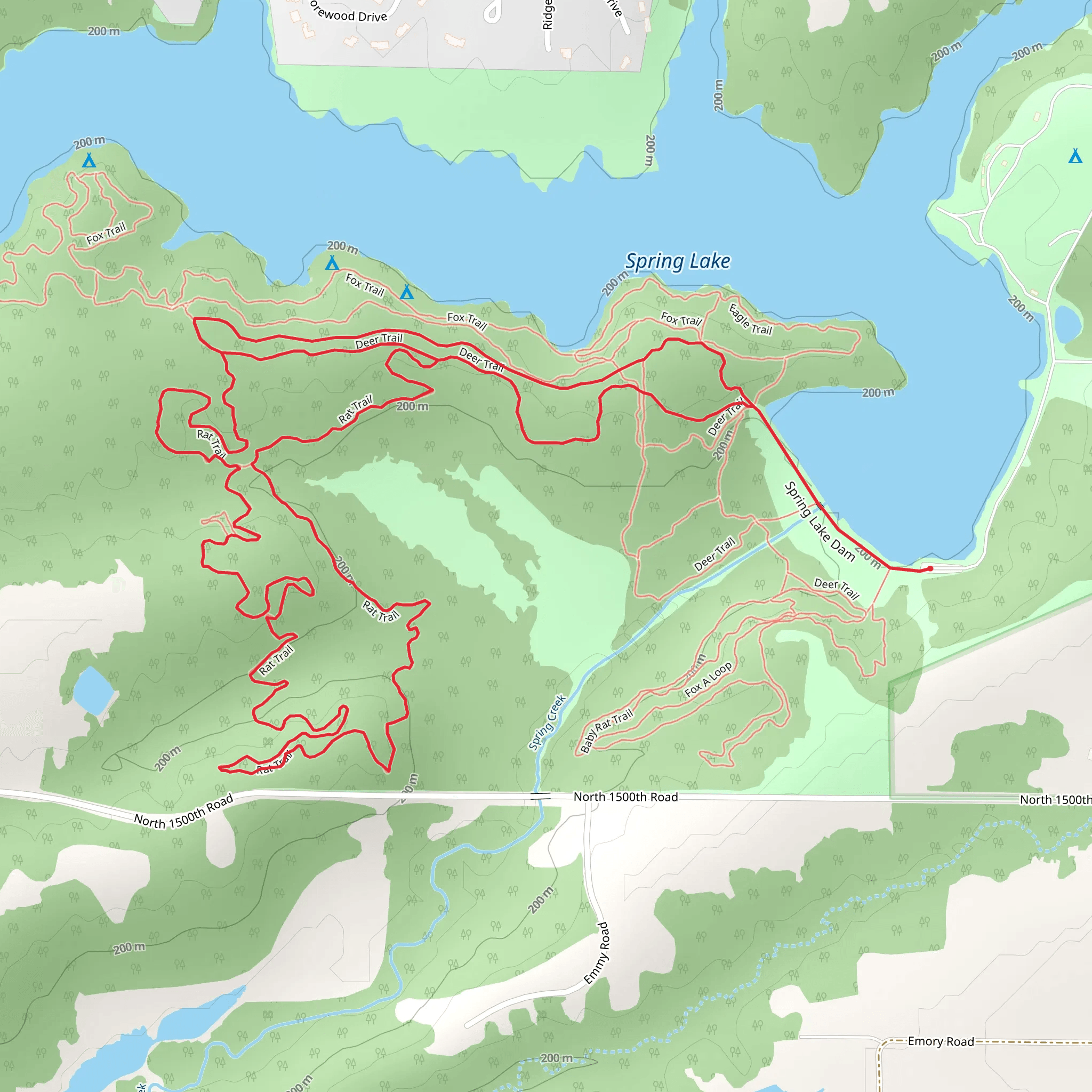 Deer and Rat Loop Trail - Spring Lake mobile static map