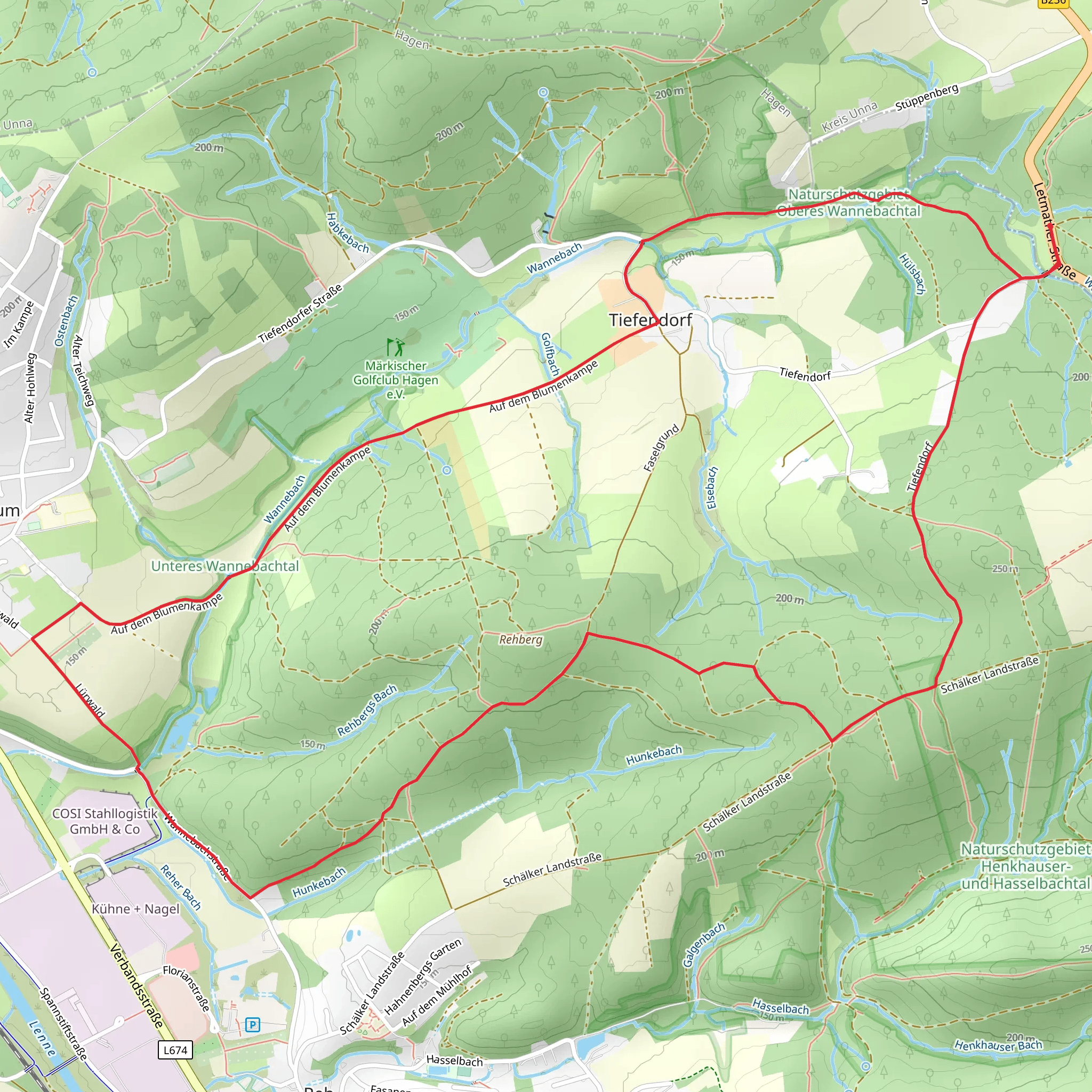 Berchum Rehberg and Rund um Schwerte Loop mobile static map