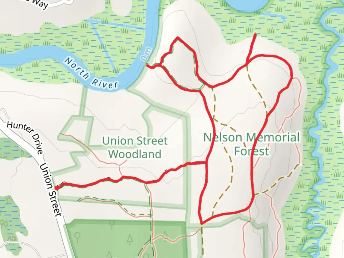 An image depicting the trail North River and Cove Brook Loop and its surrounding area.