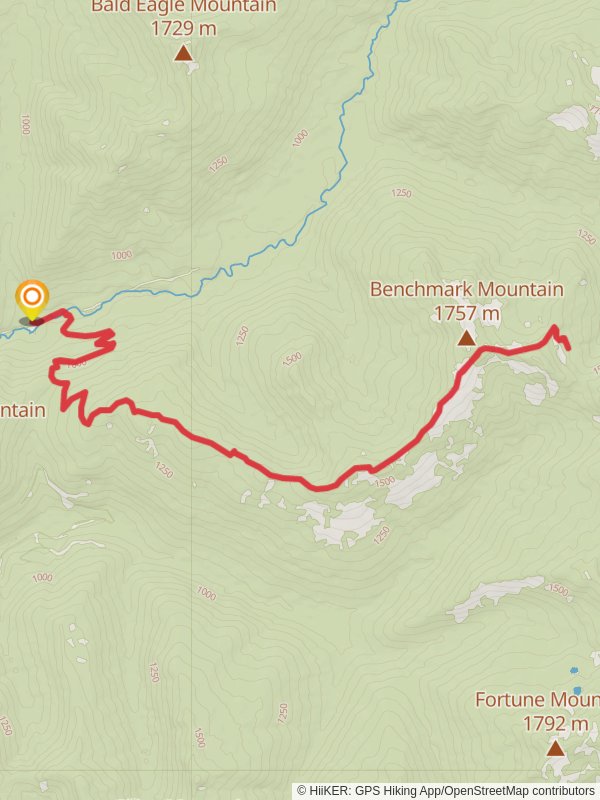 West Cady Ridge Trail mobile static map