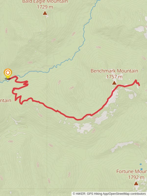 West Cady Ridge Trail mobile static map