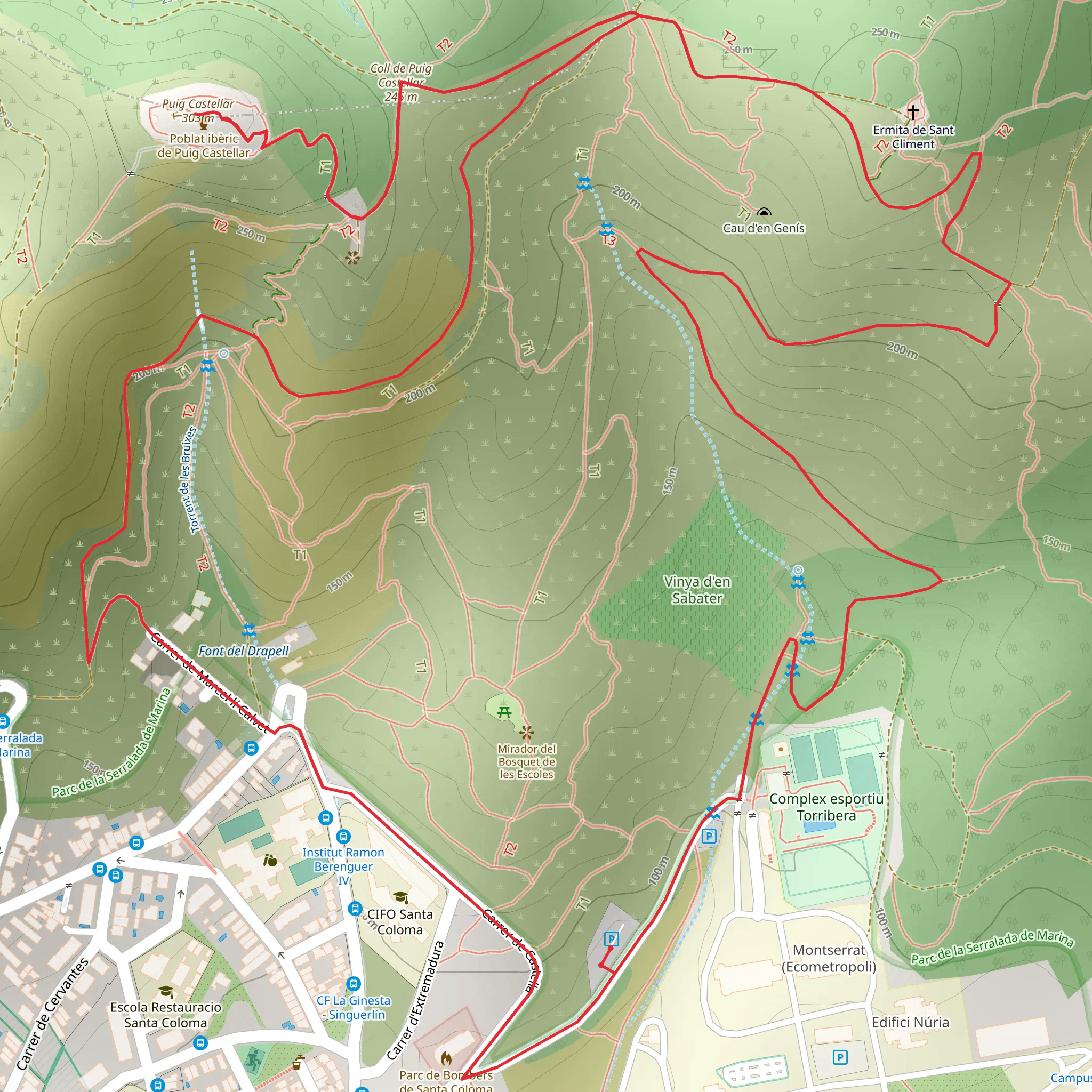 From Torribera to Puig Castellar SL C 141 mobile static map