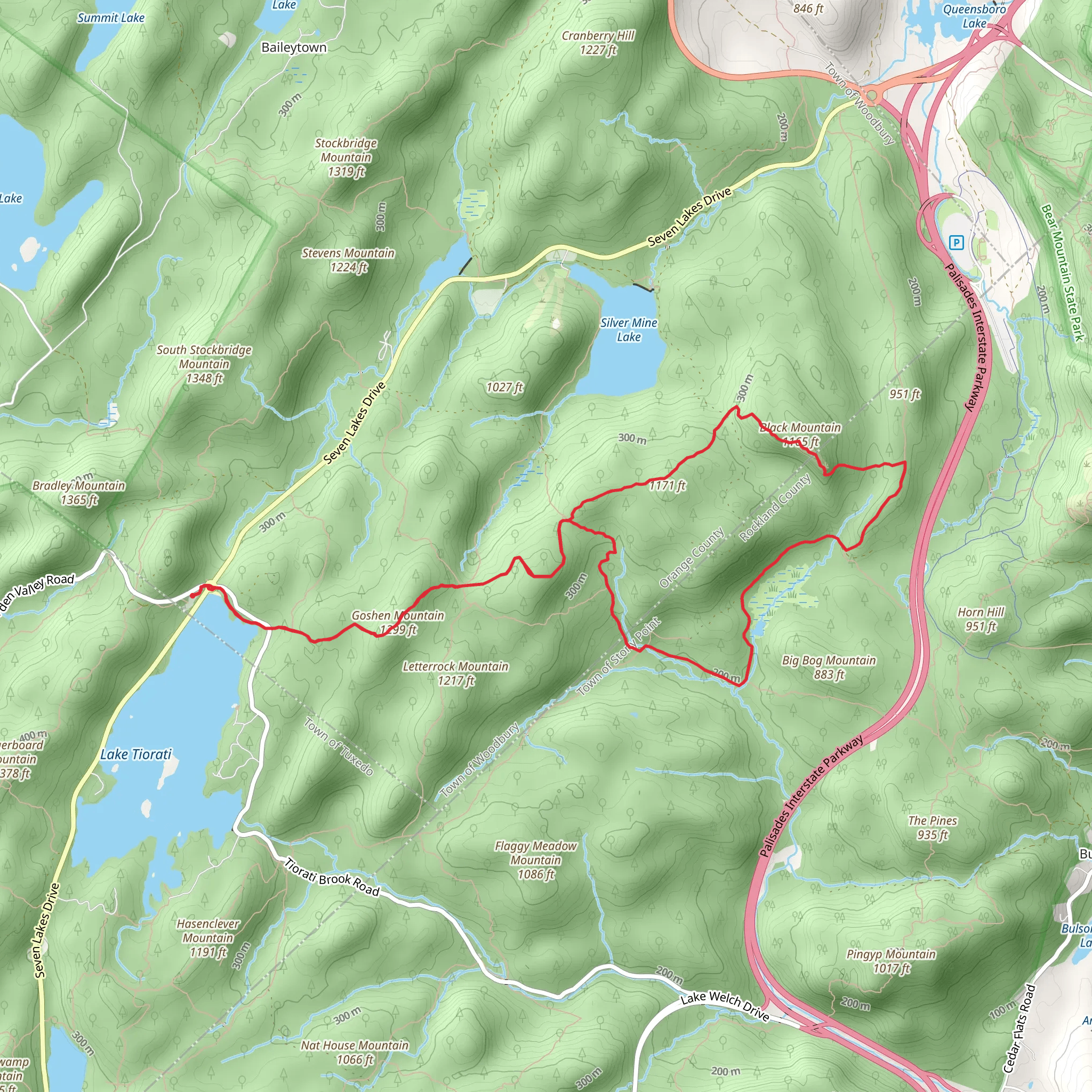 Black Mountain Loop via Menomine Trail mobile static map