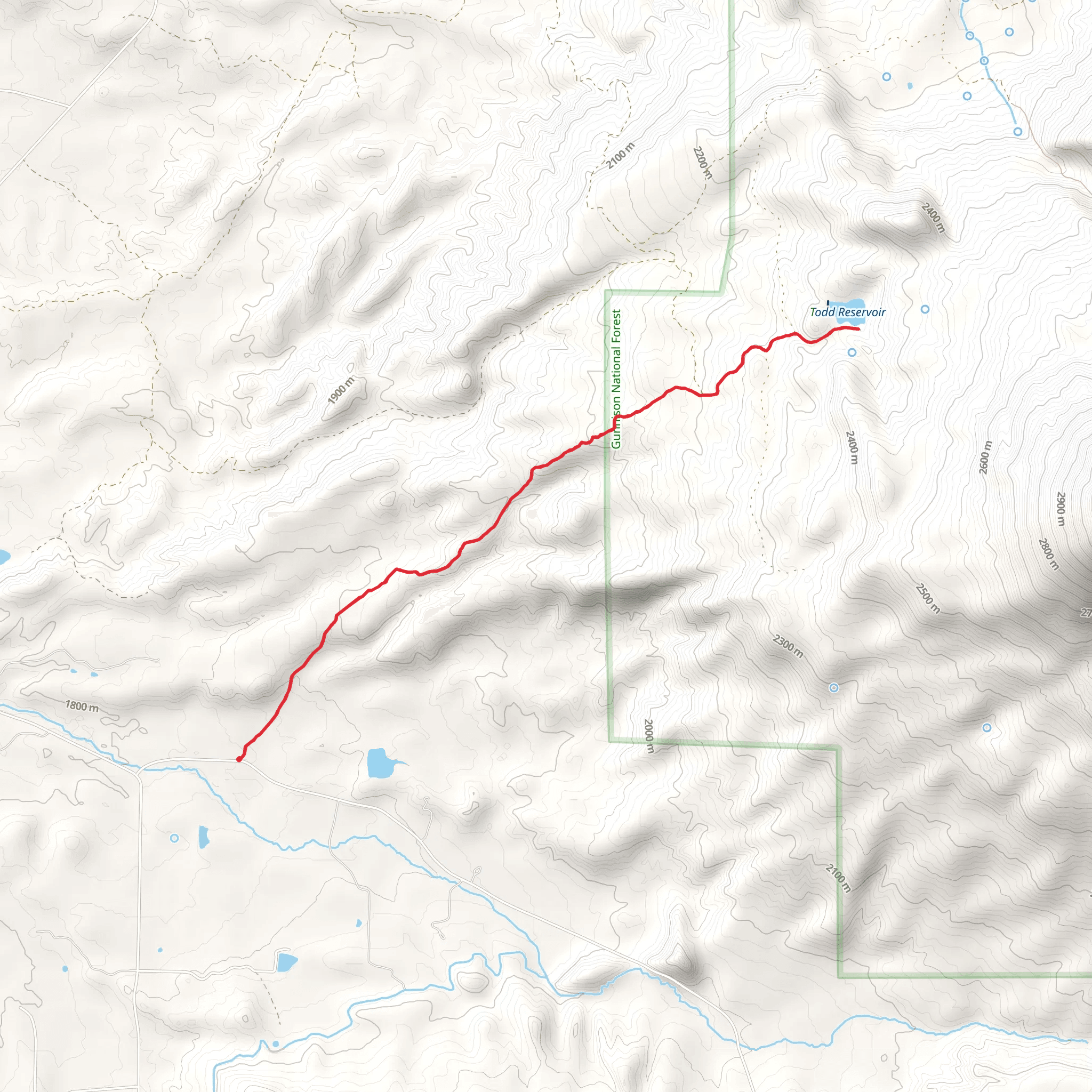 Todd Reservoir Tie In Trail mobile static map